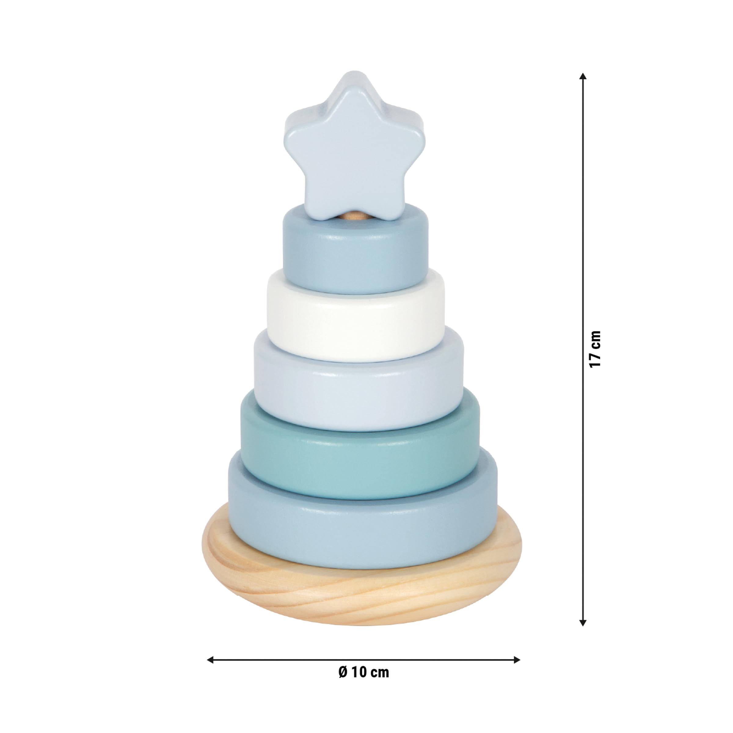 smallfoot Torre a Incastro gioco legno blu 7 pezzi 12 mesi