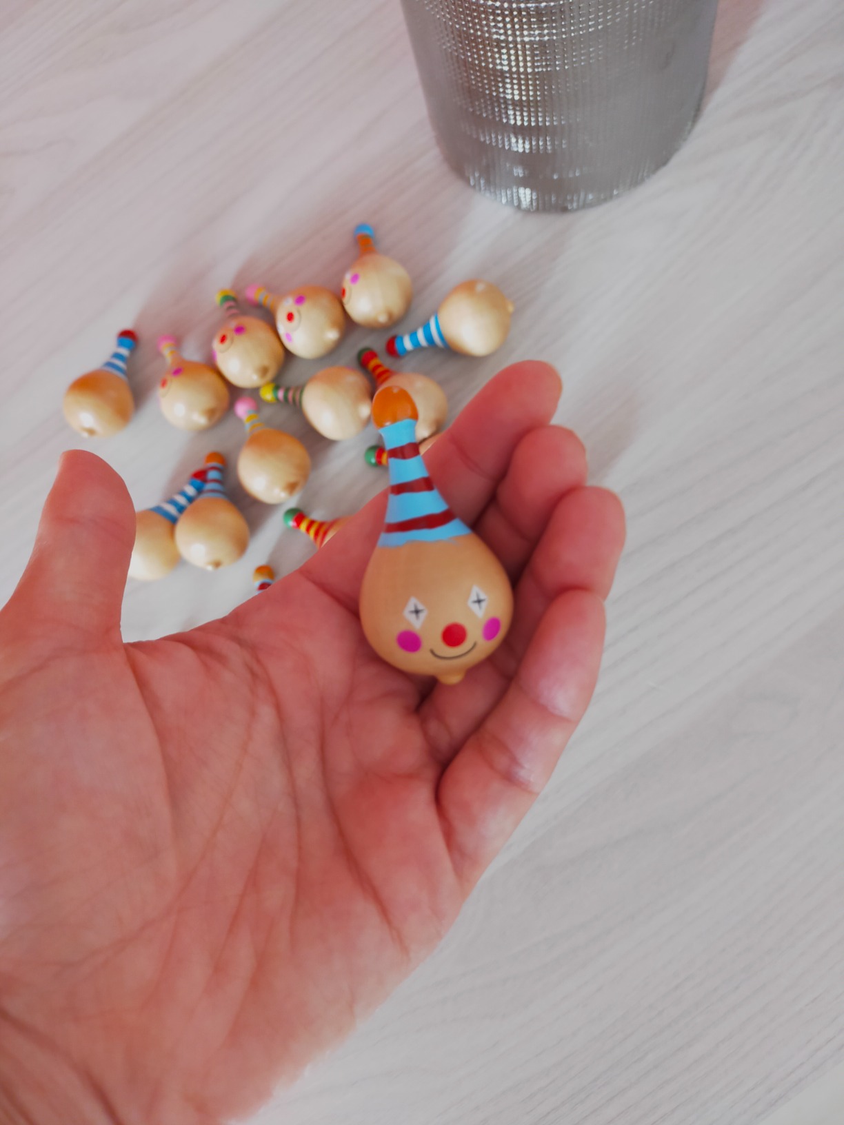 smallfoot Trottole Clown trottola legno set 6 pezzi 3 anni