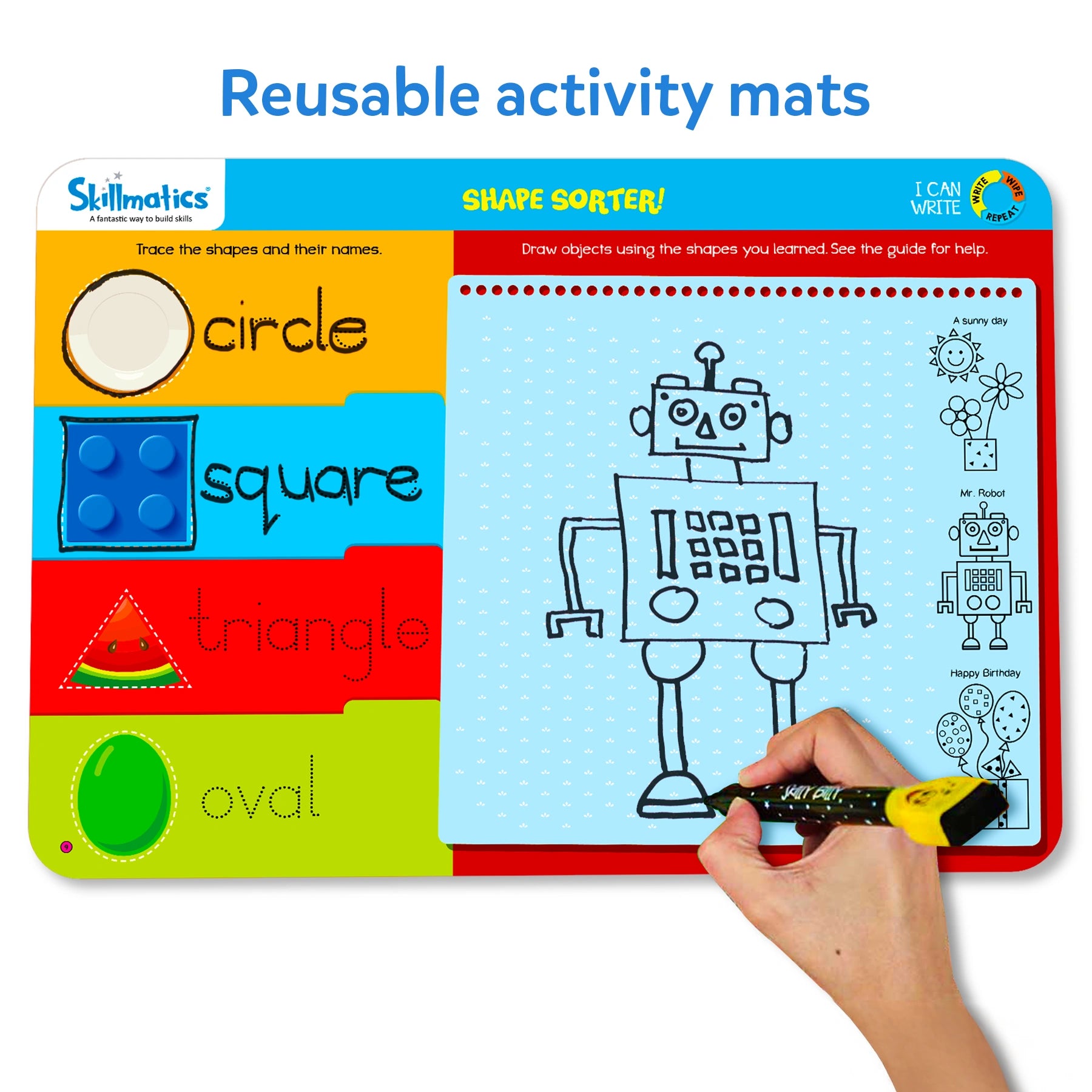 Skillmatics I Can Write tappetini cancellabili 3-6 anni