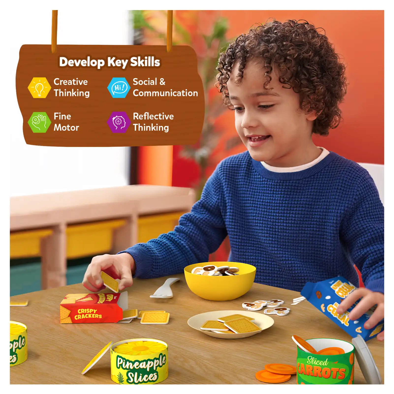 Skillmatics Grocery Set cibo giocattolo 100 pezzi 3-7 anni