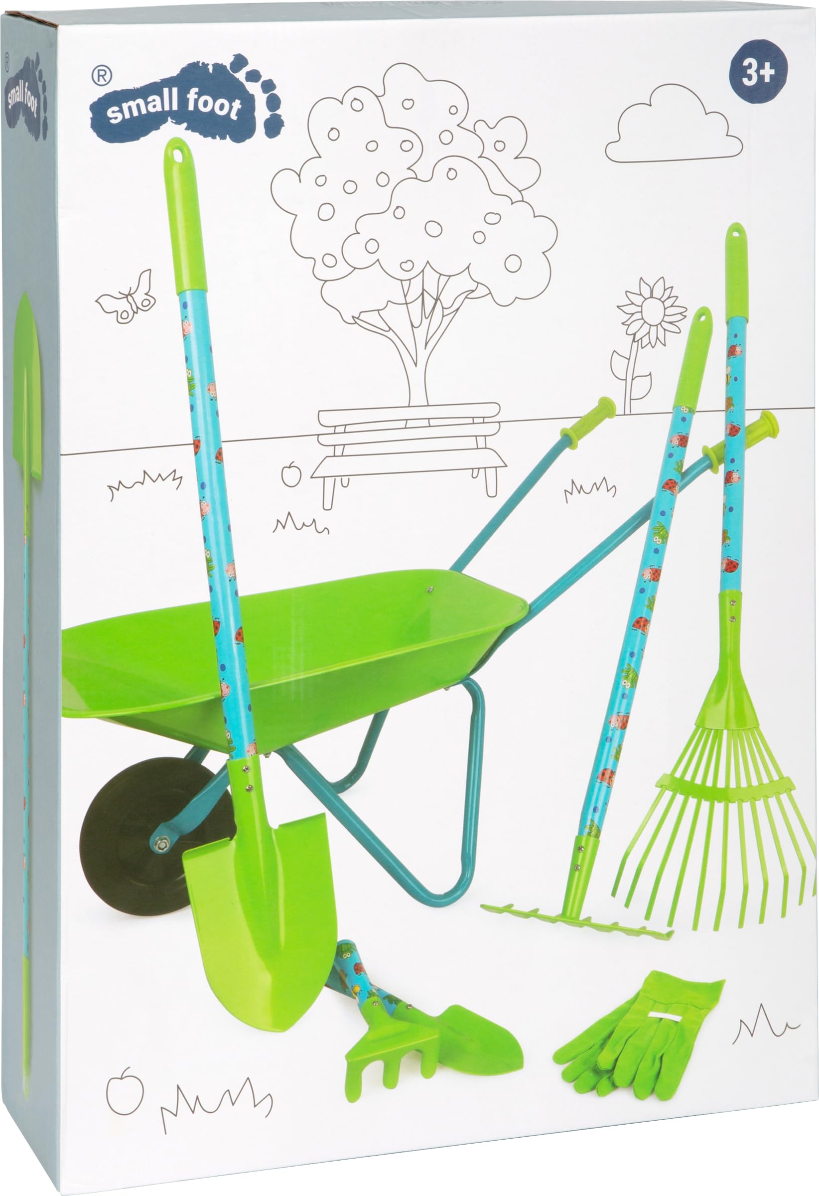 smallfoot Set grande da giardinaggio con carriola gioco bambini
