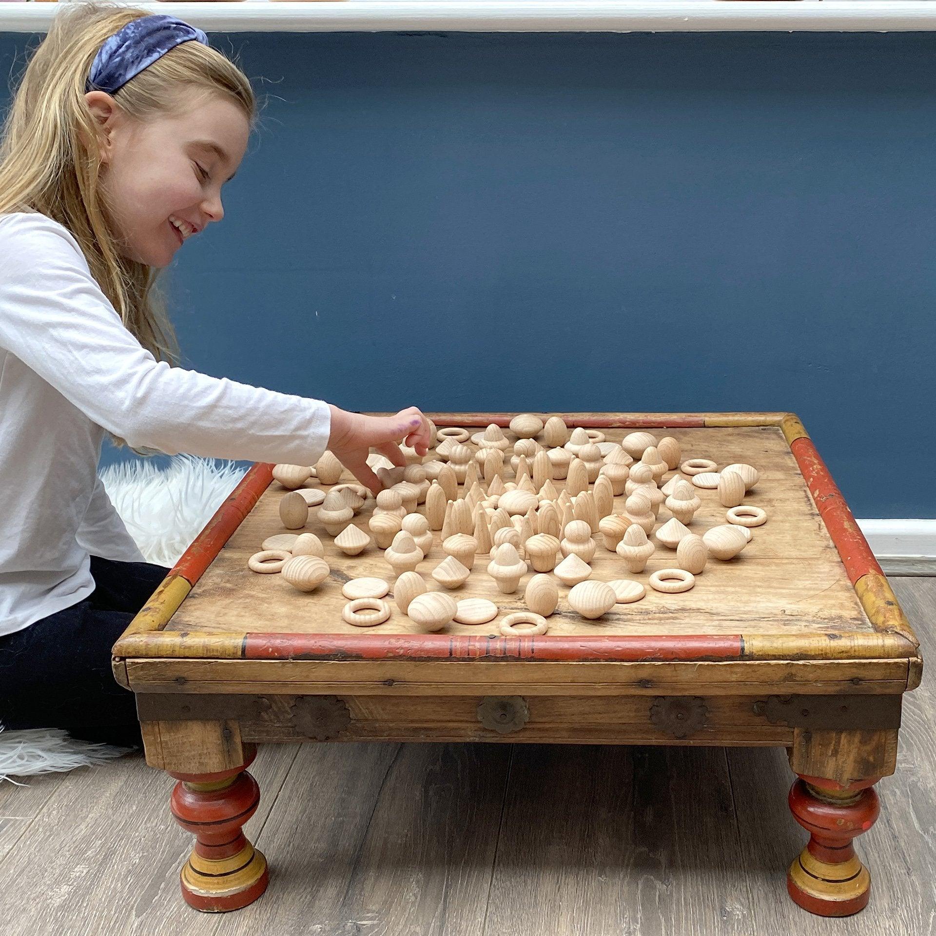 Tickit Wooden Treasures Natural Set loose parts legno 120 pezzi