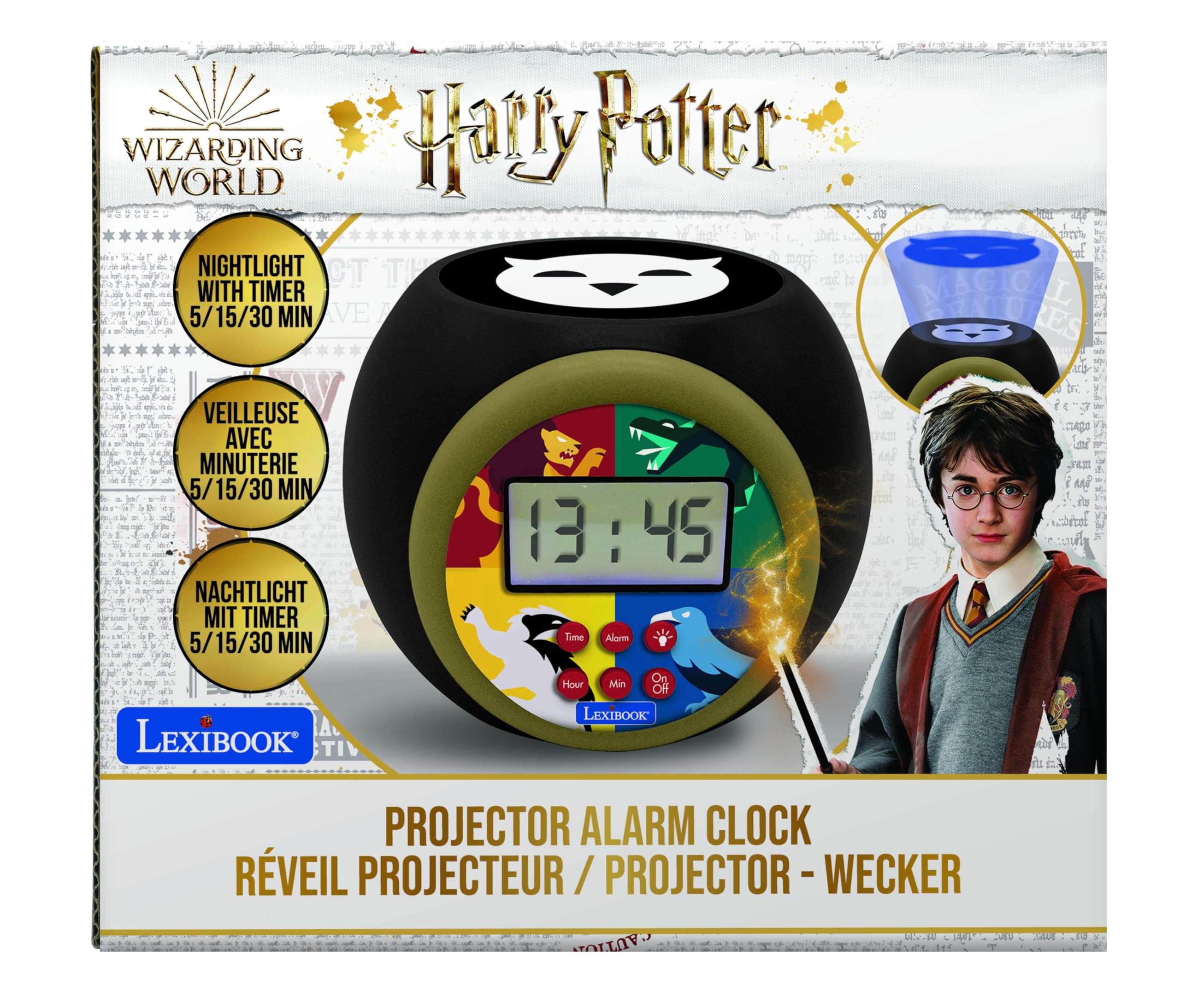 Lexibook Harry Potter RL977HPLXB sveglia proiettore rotonda
