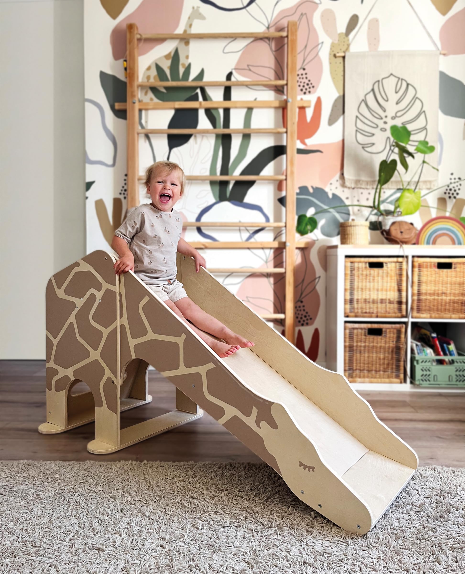 small foot Wildlife 12424 scivolo legno giraffa indoor 2 anni