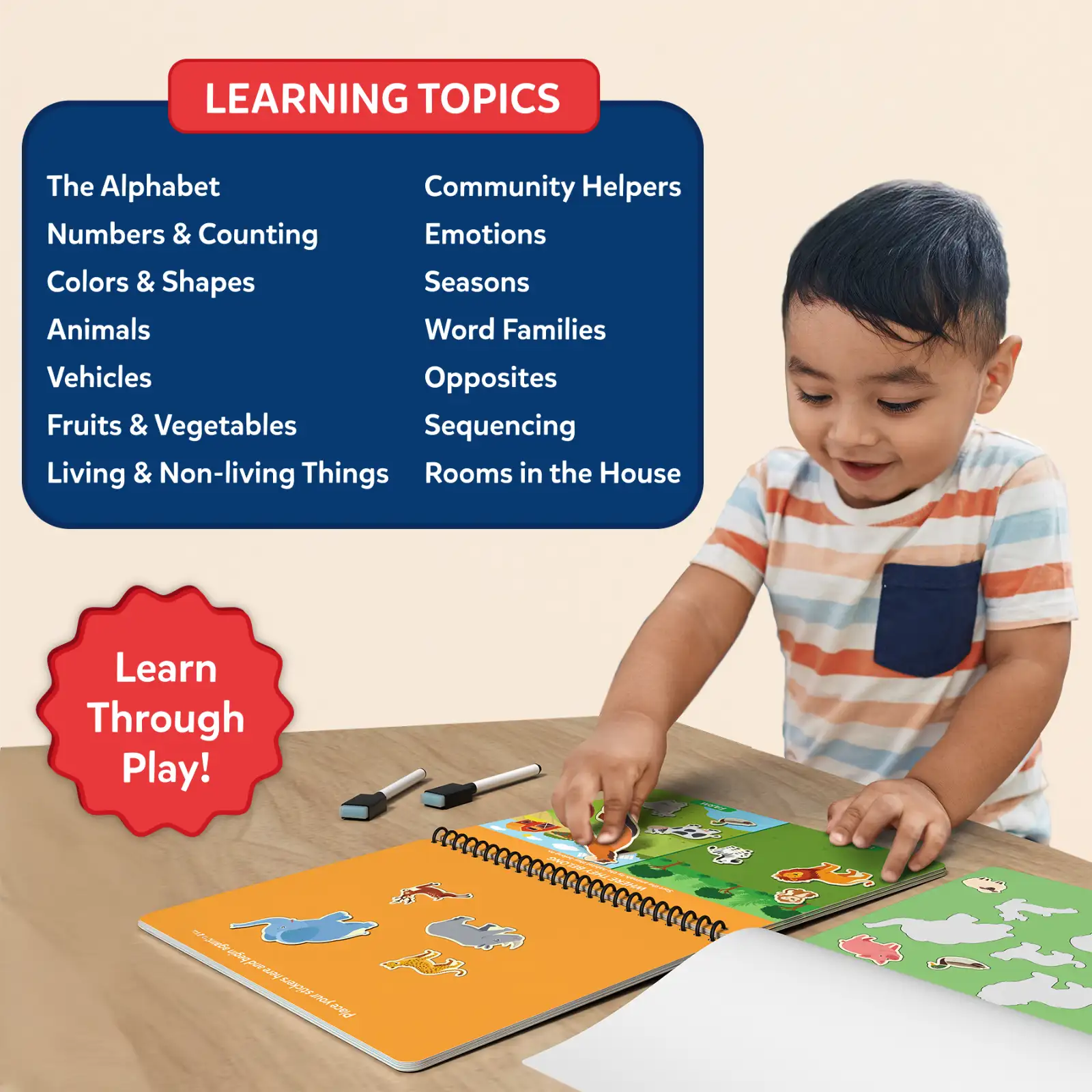 Skillmatics Montessori Busy Book libro attività 150 sticker