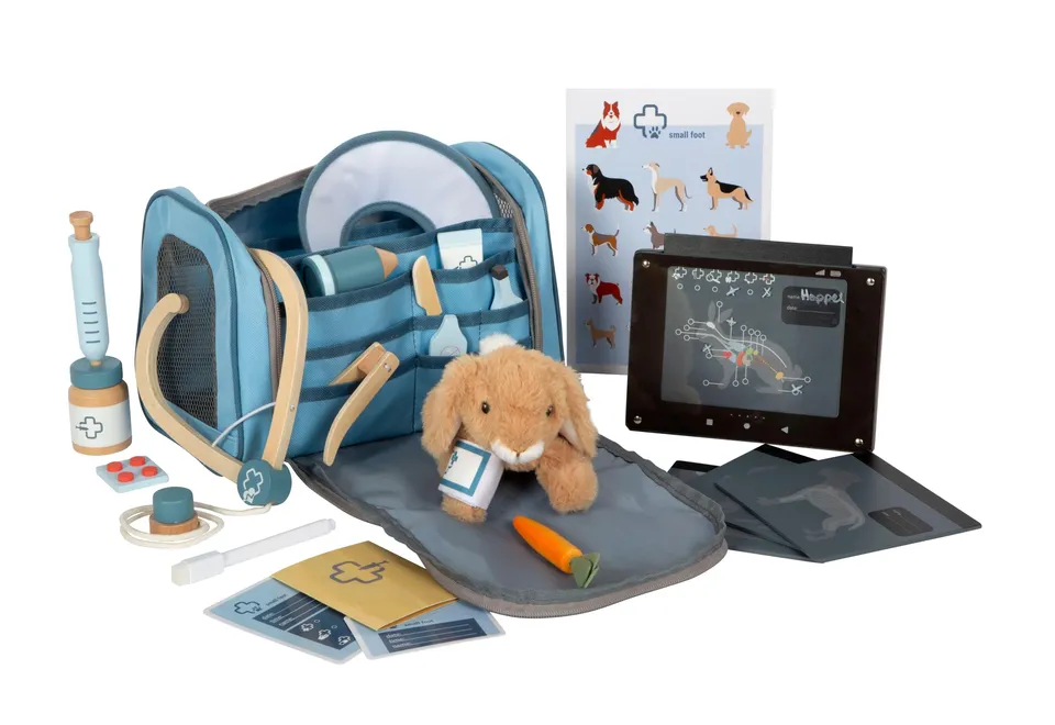 smallfoot 12737 borsa veterinario legno con coniglio