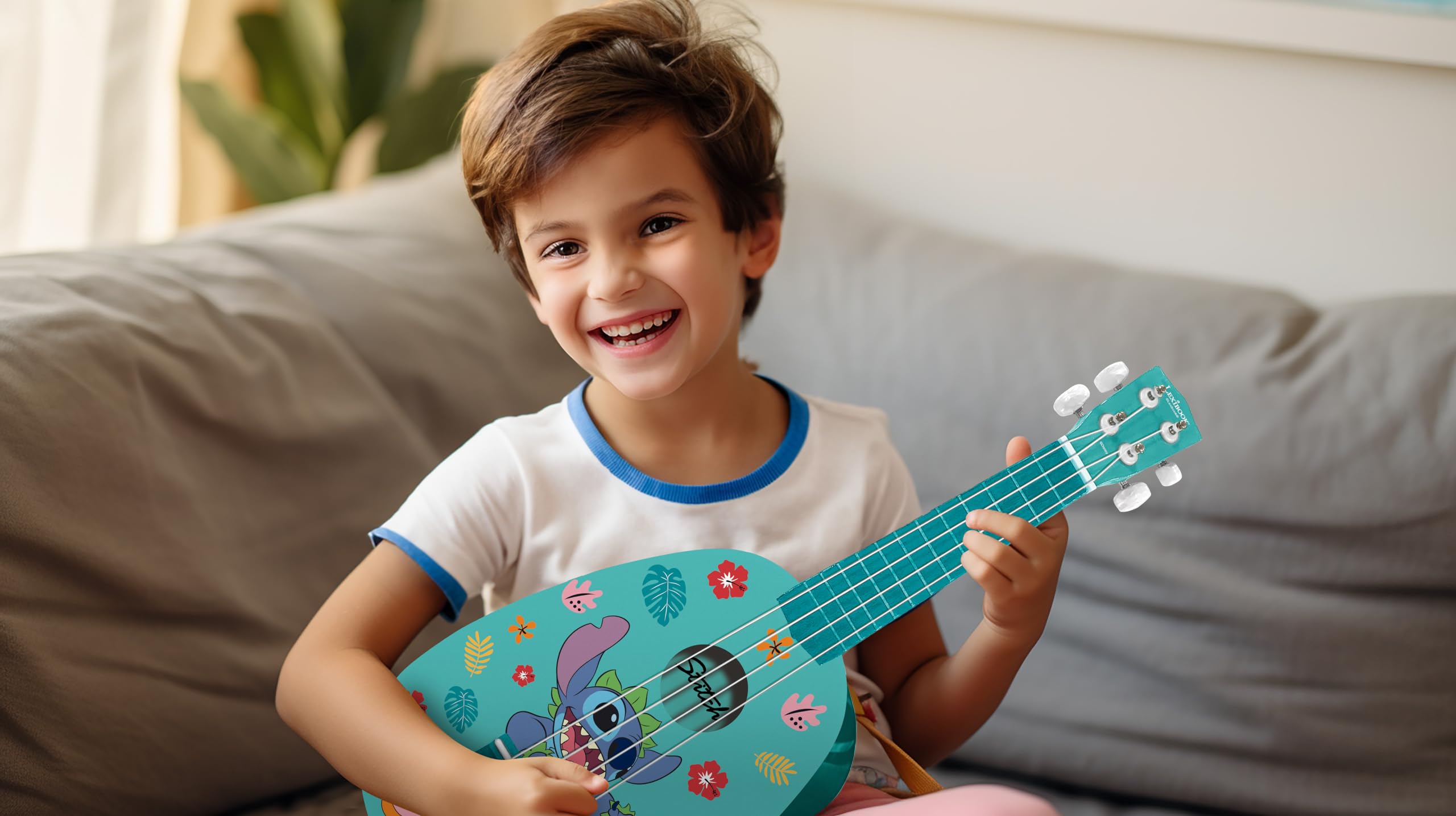 Lexibook Disney Stitch K230D ukulele bambini in legno blu