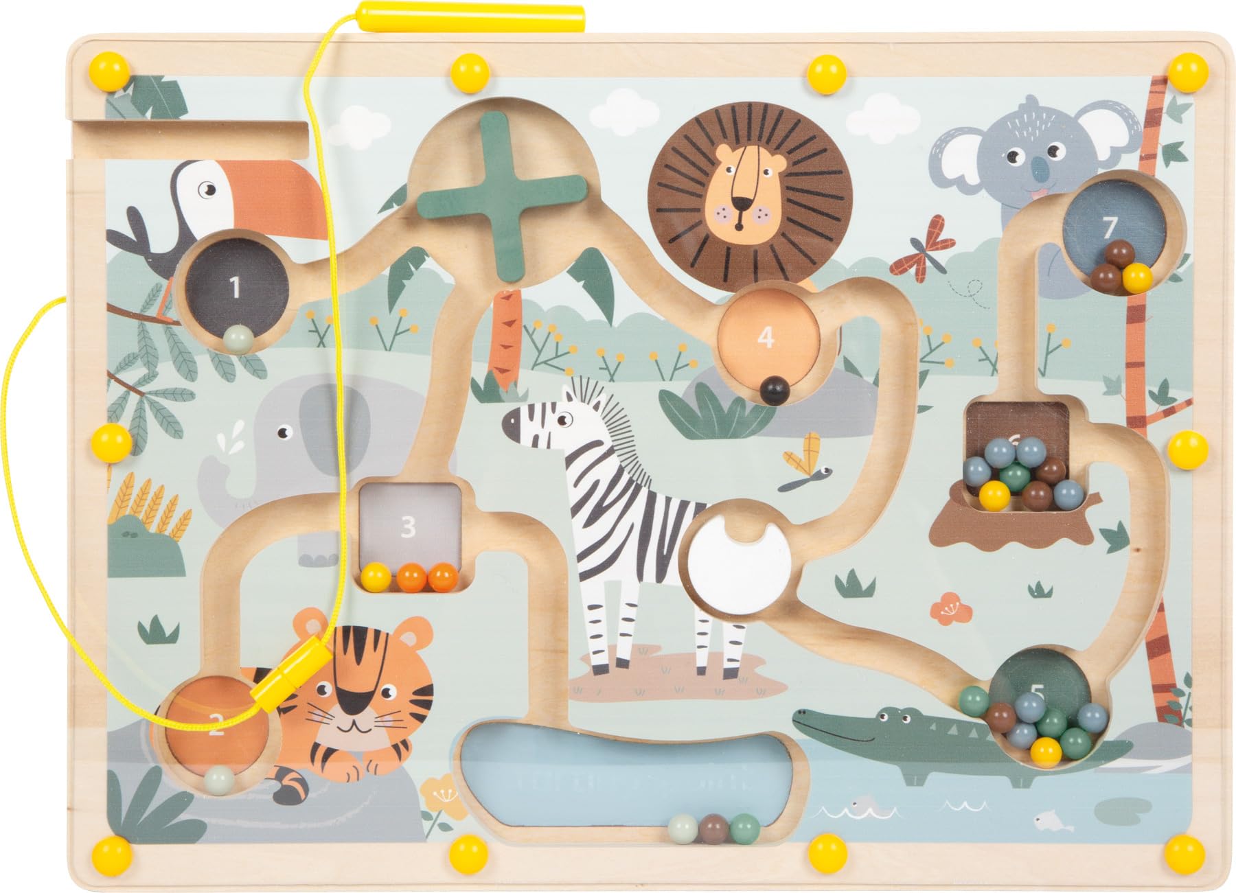 smallfoot Safari labirinto magnetico in legno con penna