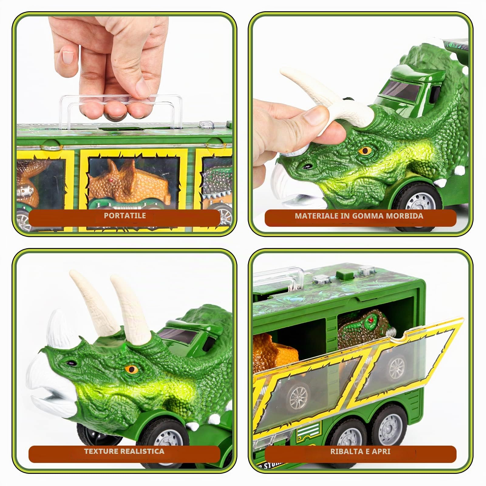 DINORUN Dinosauri Camion trasportatore 23 pezzi luci suoni