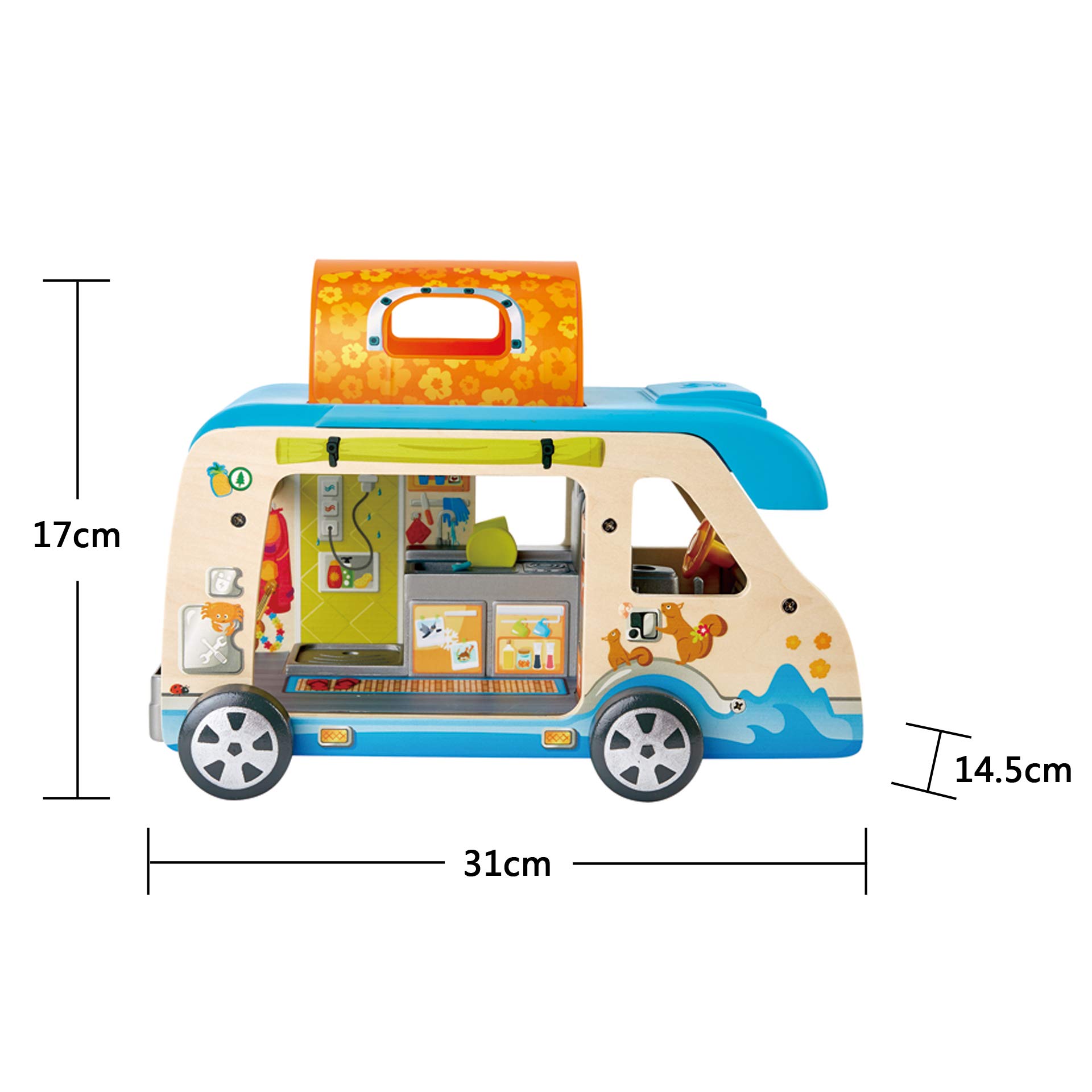 Hape Camper Avventura camper trasformabile con bambole