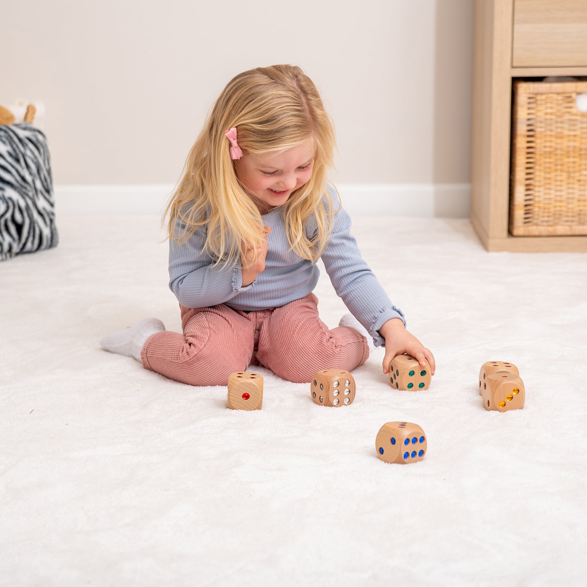 Tickit Wooden Jewel Dice dadi legno 6 pezzi gemme