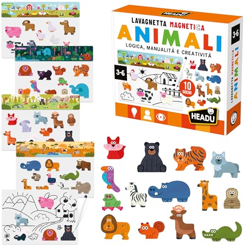 Headu 10 Giochi Animali gioco magnetico 3-6 anni