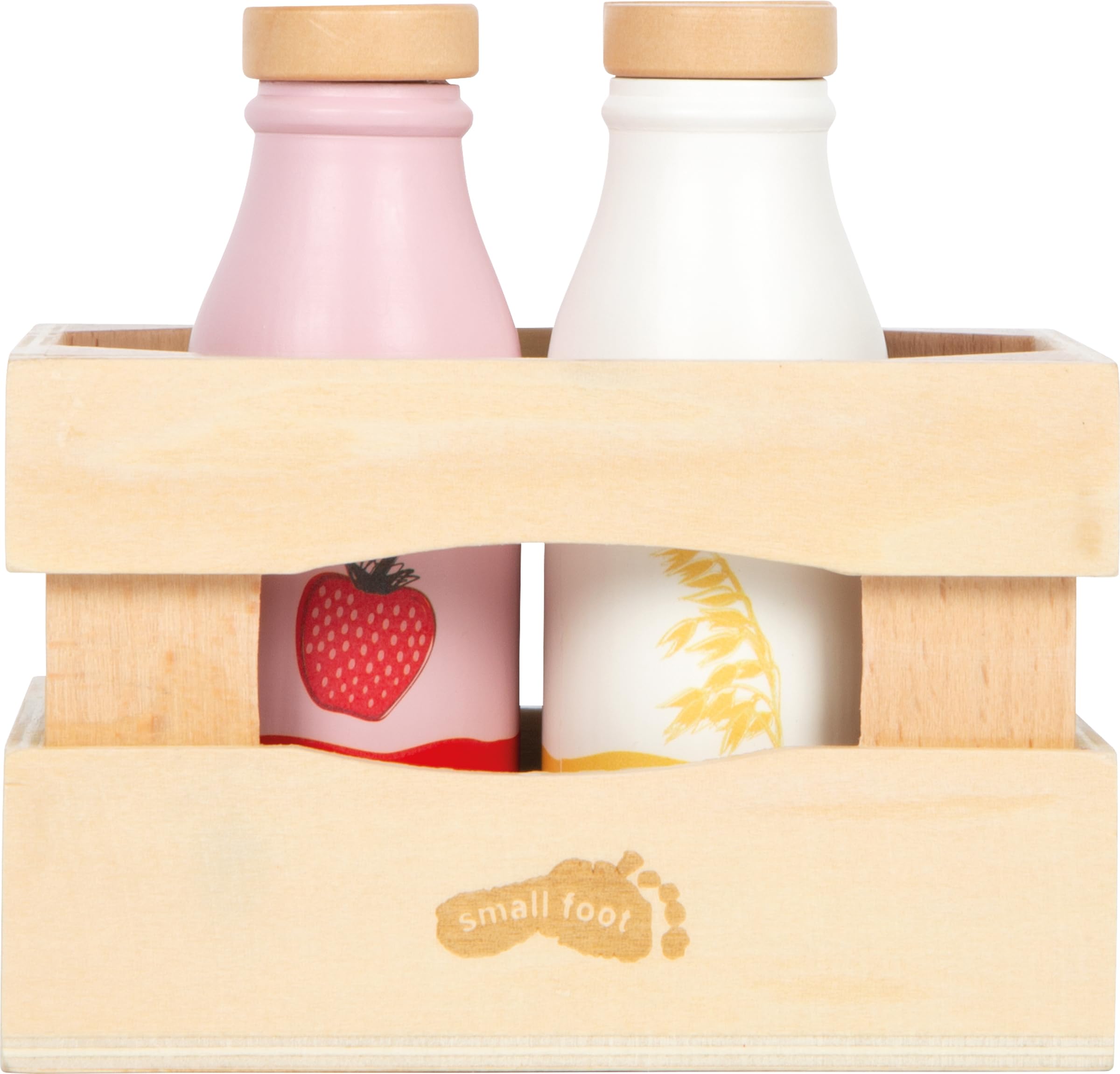 smallfoot Fresh Cassa latte giocattolo legno 4 bottiglie