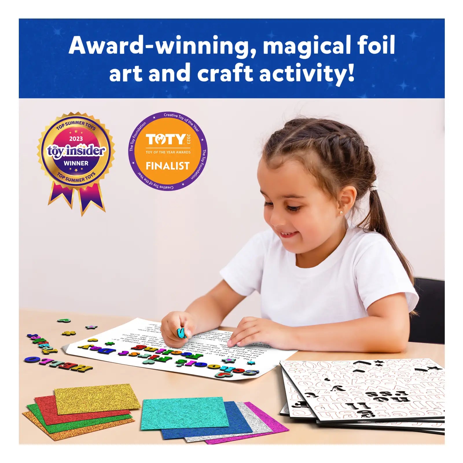 Skillmatics Foil Fun Letter & Number Stickers kit foil da 5 anni