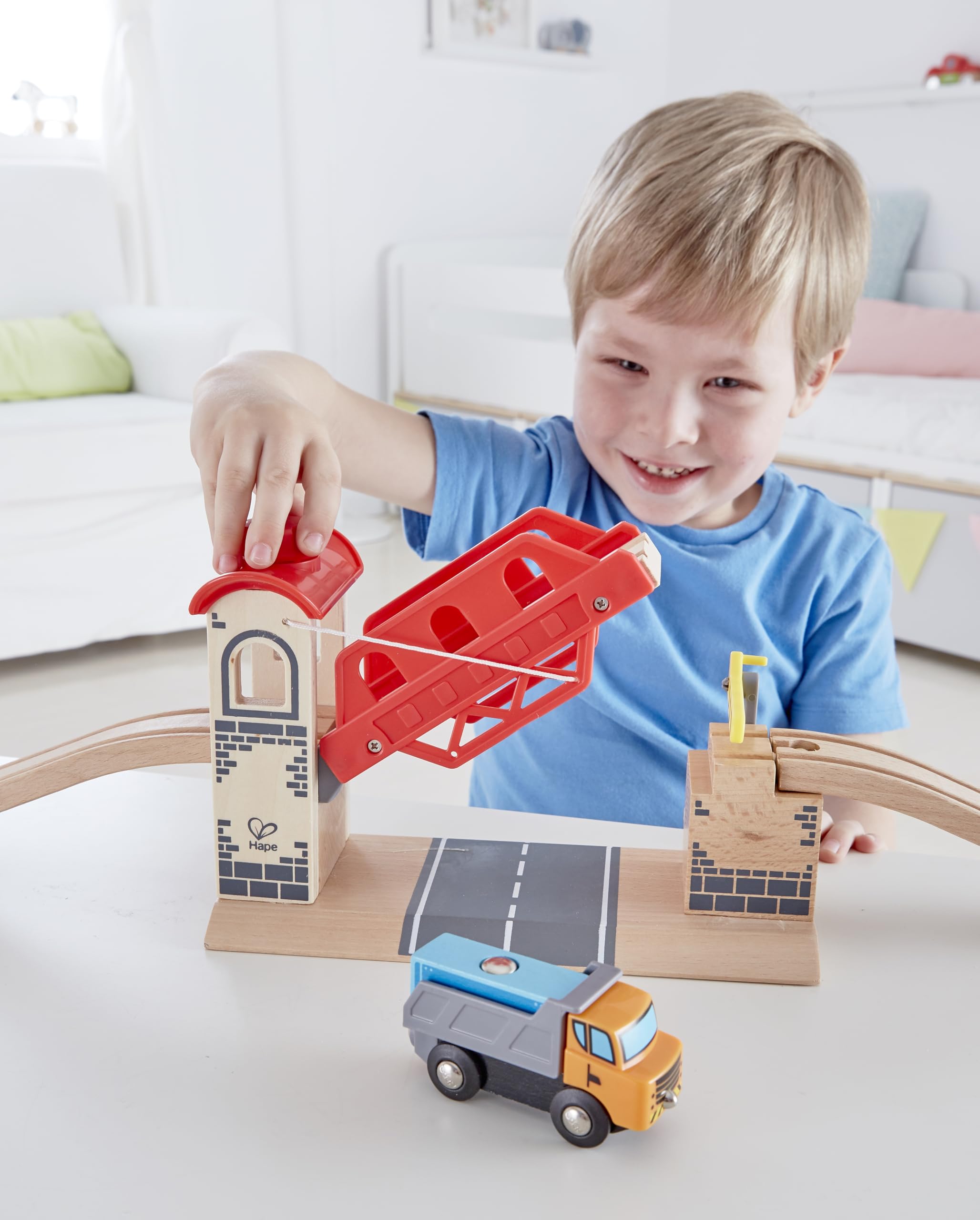 Hape Ponte Levatoio trenino legno manuale compatibile