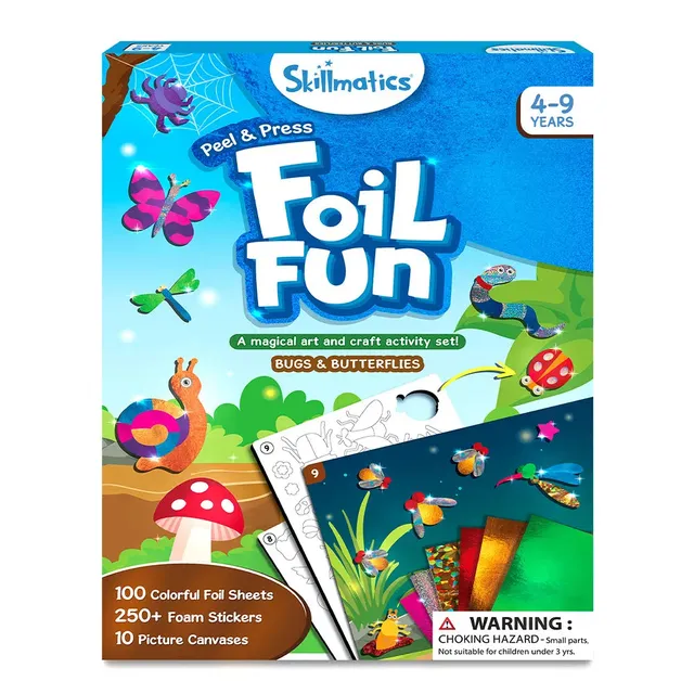 Skillmatics Foil Fun Bugs kit creativo foil insetti 100pz