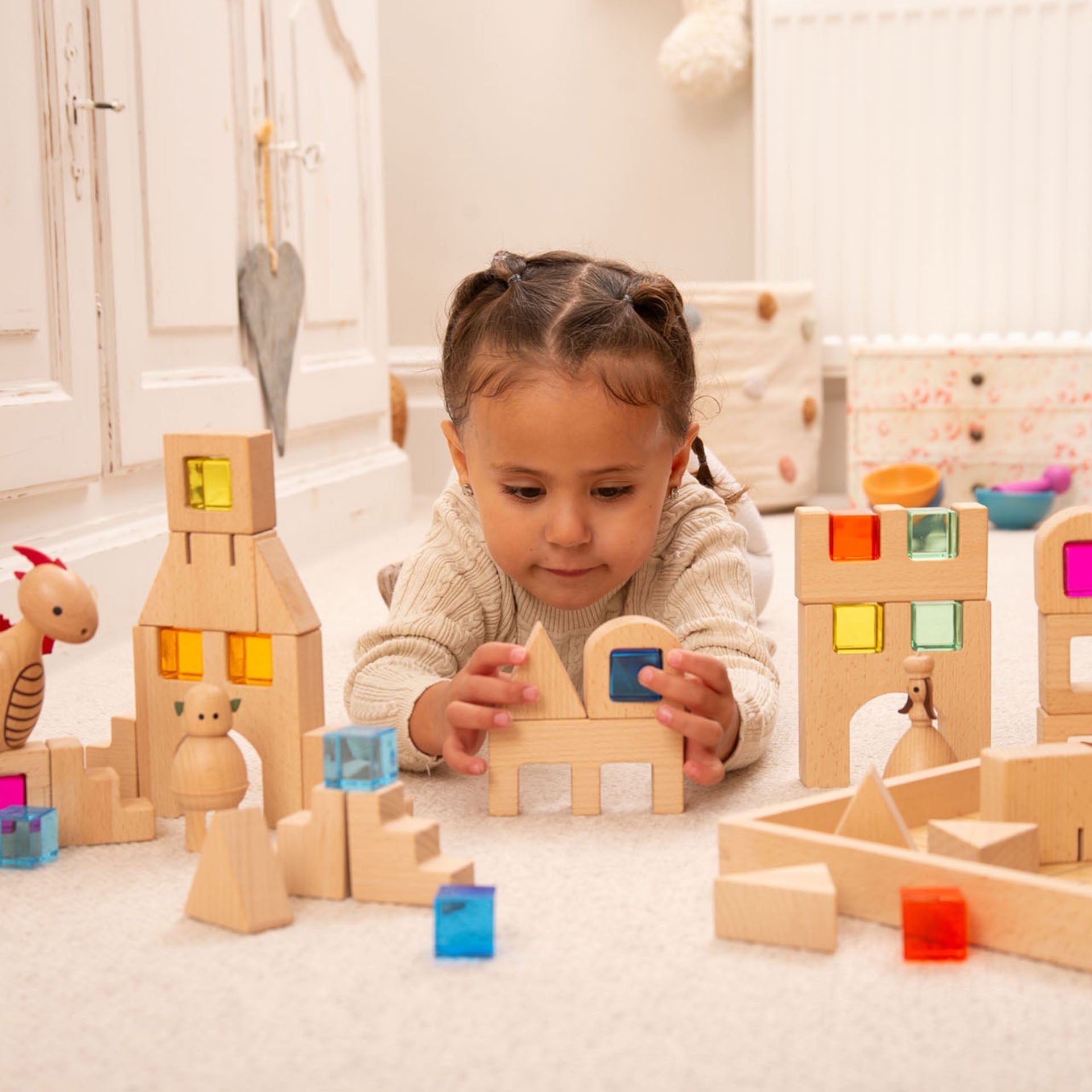 Tickit Wooden Building Gem Blocks costruzioni 25 pezzi da 3 anni