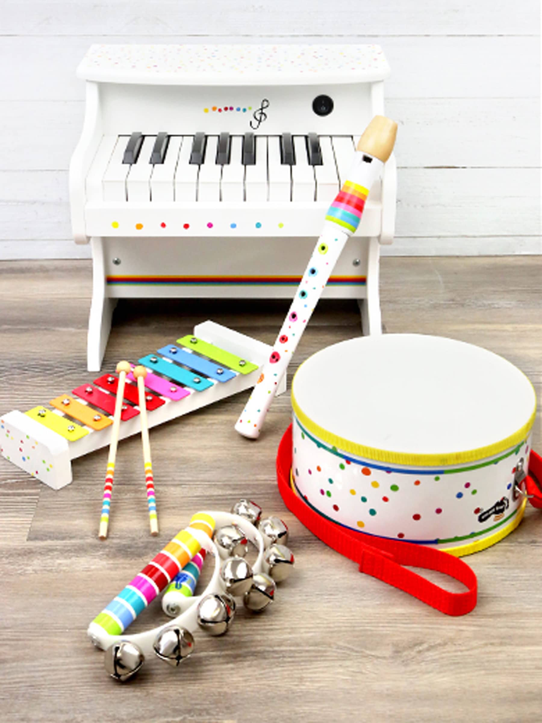 smallfoot Sound chitarra acustica bambini leggera a pois colorati