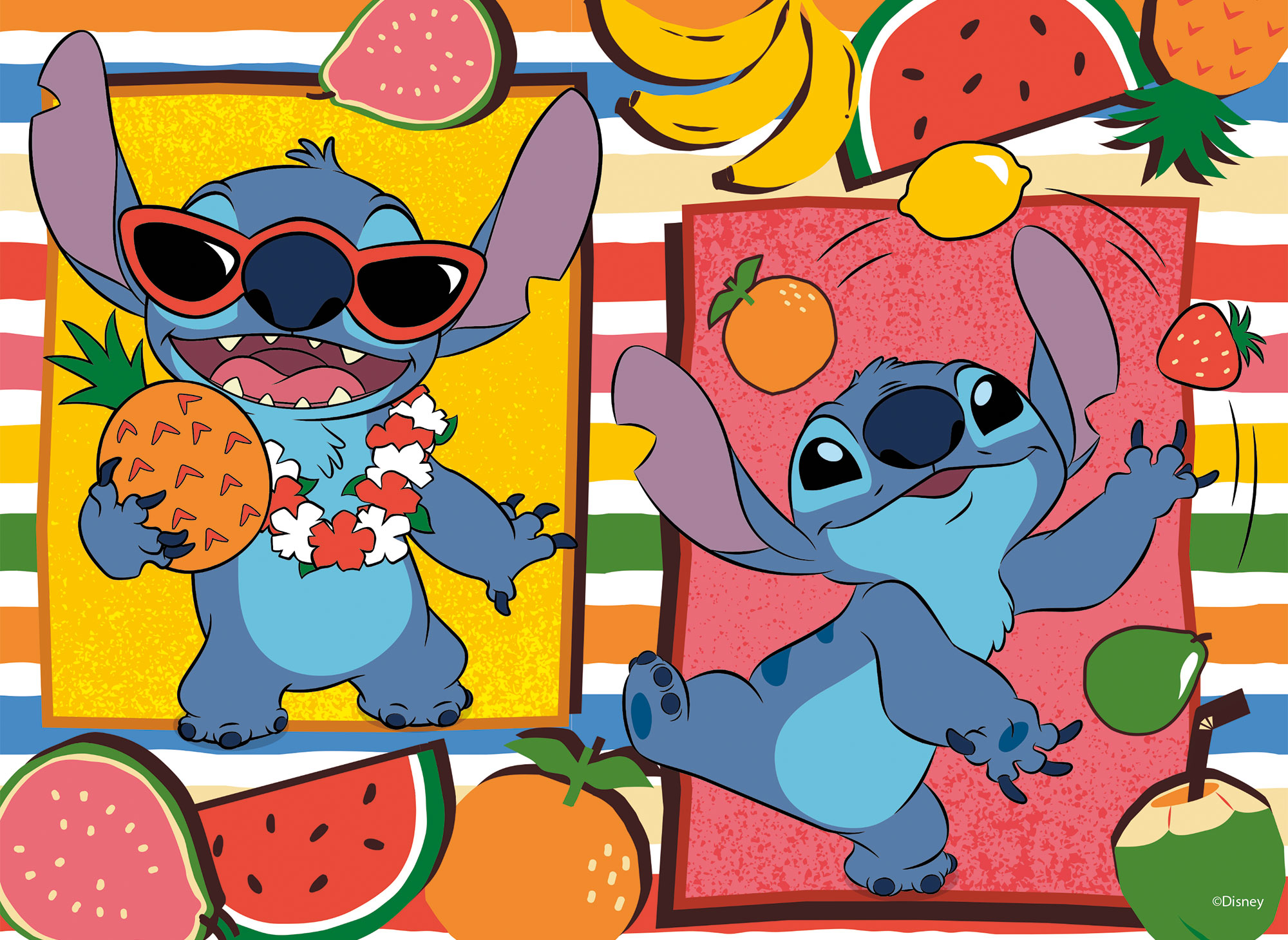 Lisciani Disney Maxifloor 4x48 Lilo & Stitch puzzle da colorare