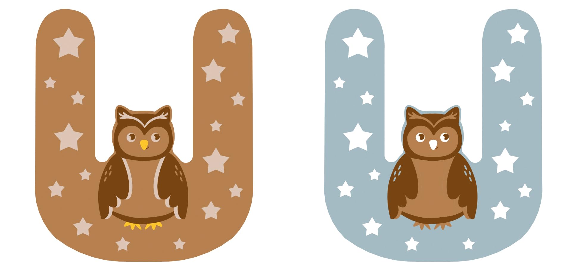 smallfoot 12528 Lettera in Legno U Gufo Set da 12