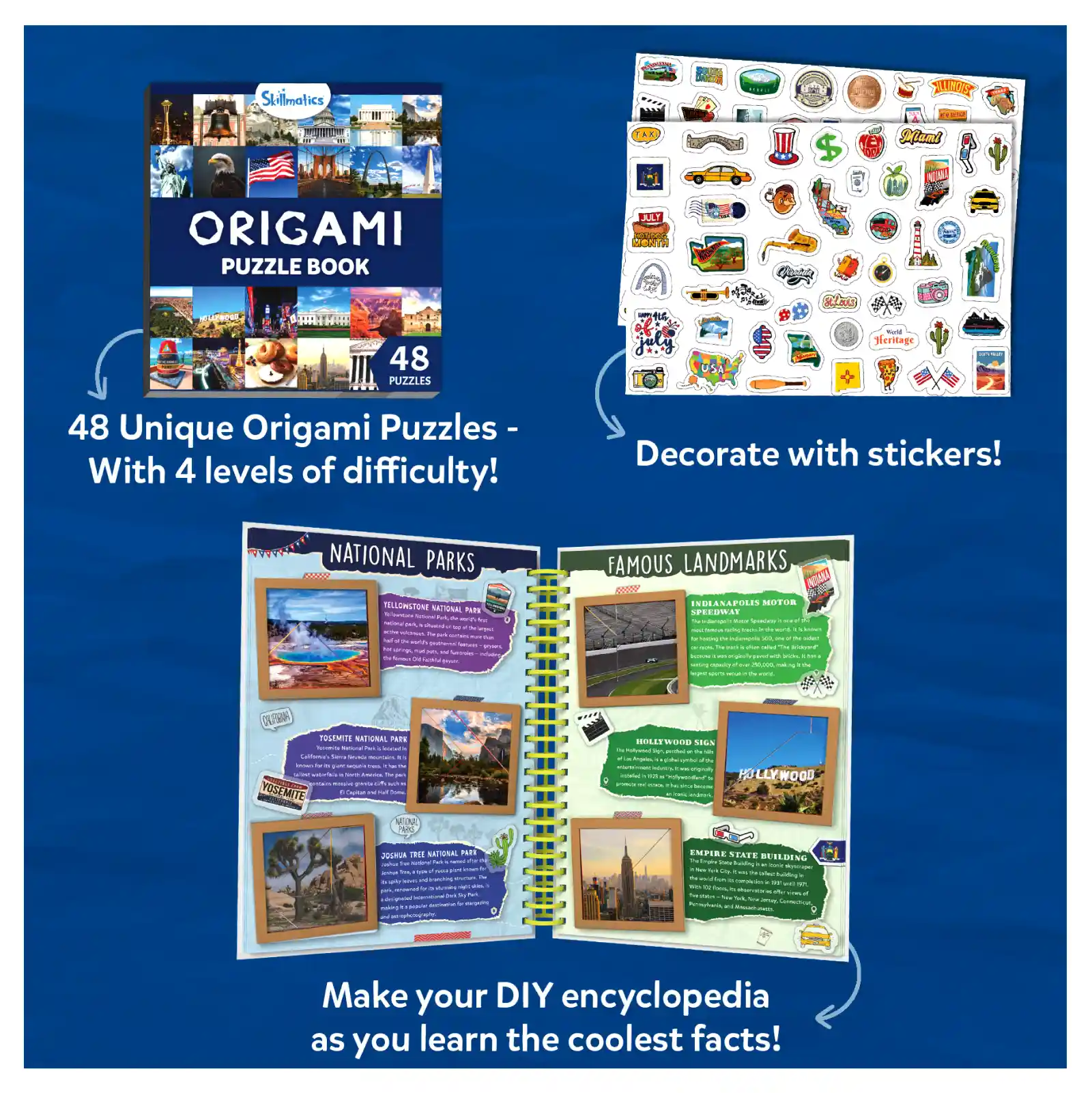 Skillmatics Craft-O-Pedia All Around The USA origami libro 48 puzzle