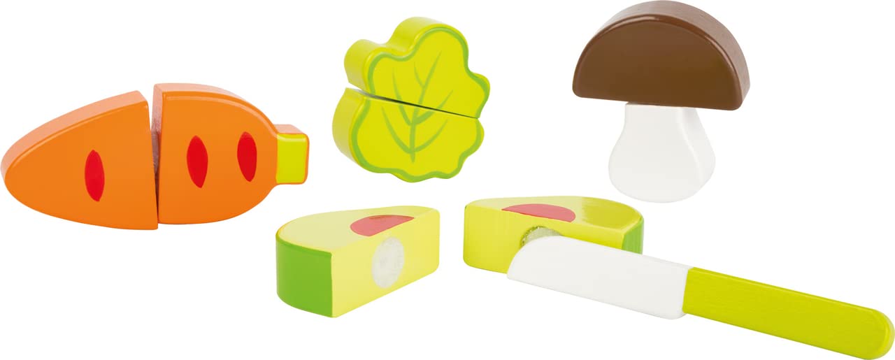 smallfoot 10891 set verdure in legno 9 pezzi taglio