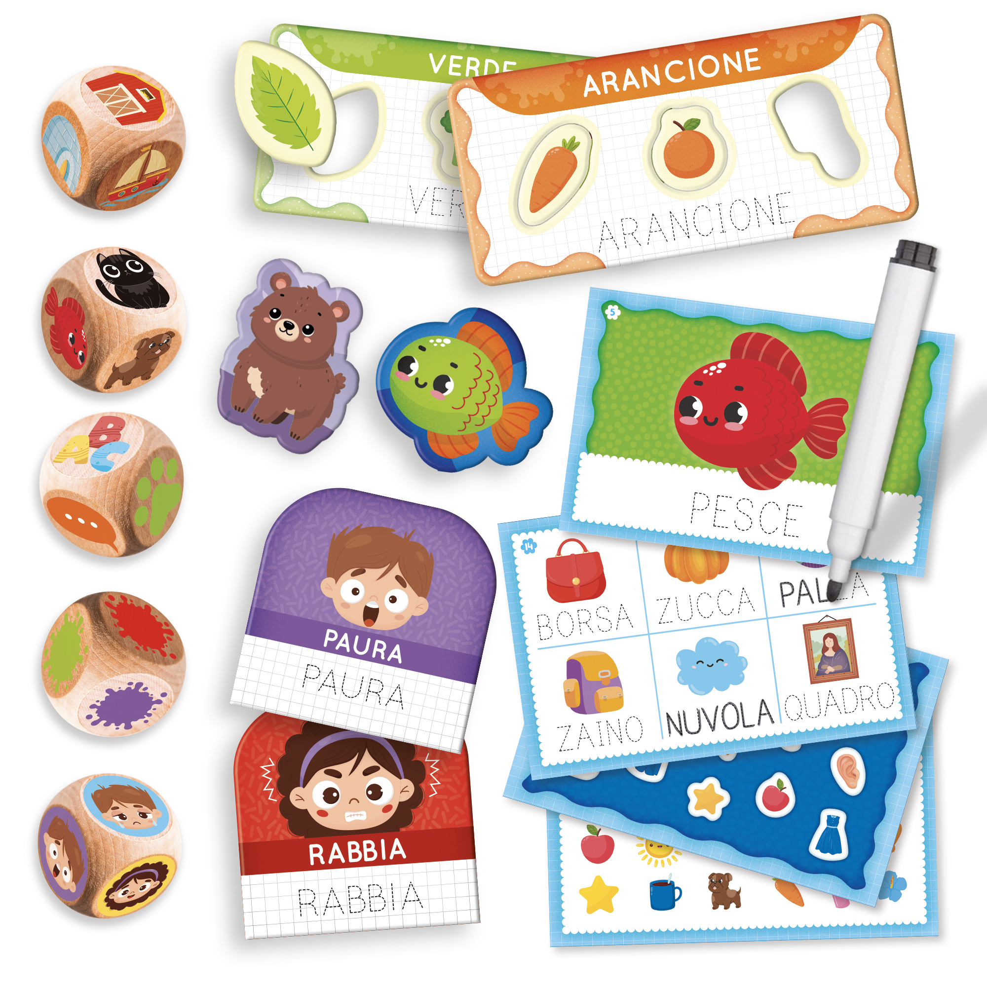 Lisciani Carotina Dadi Educativi Gioco delle Parole gioco linguaggio
