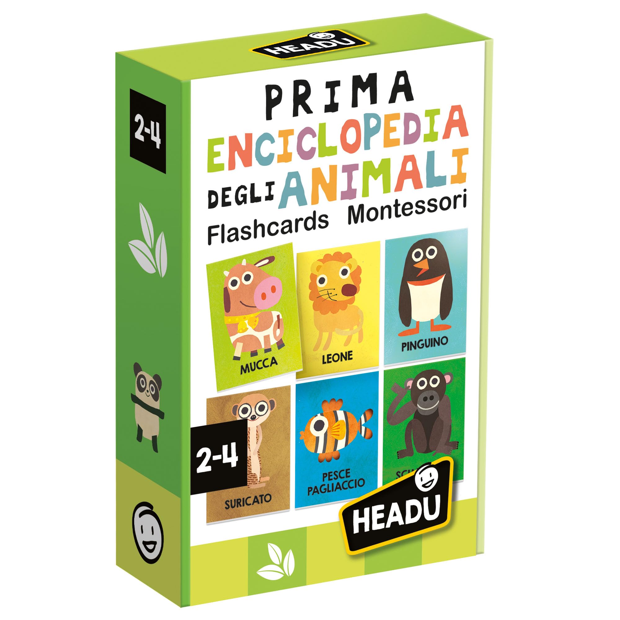 Headu Enciclopedia Animali IT54860 Flashcards 36 Carte Montessori