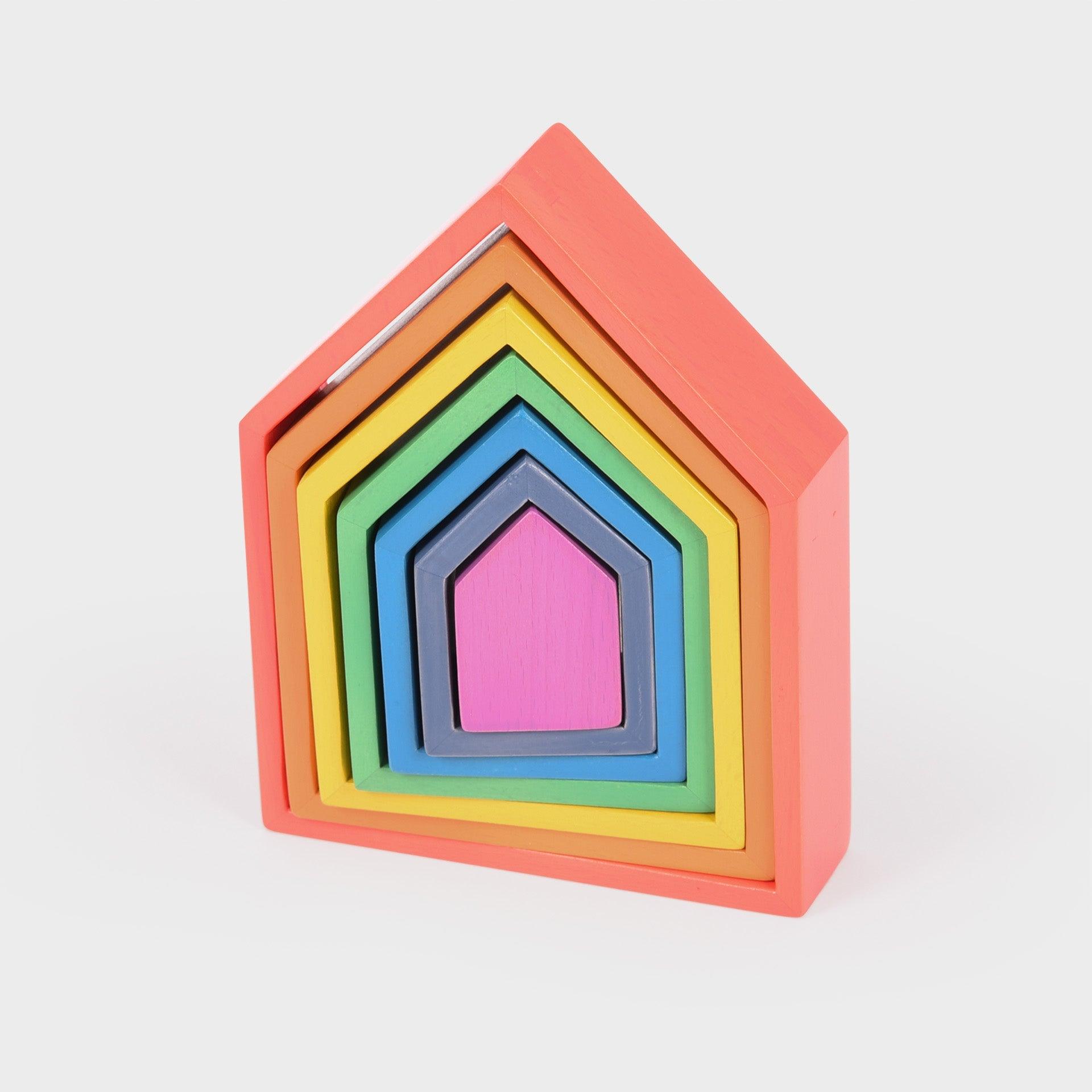 Tickit Rainbow Architect Houses casette legno 7 pezzi