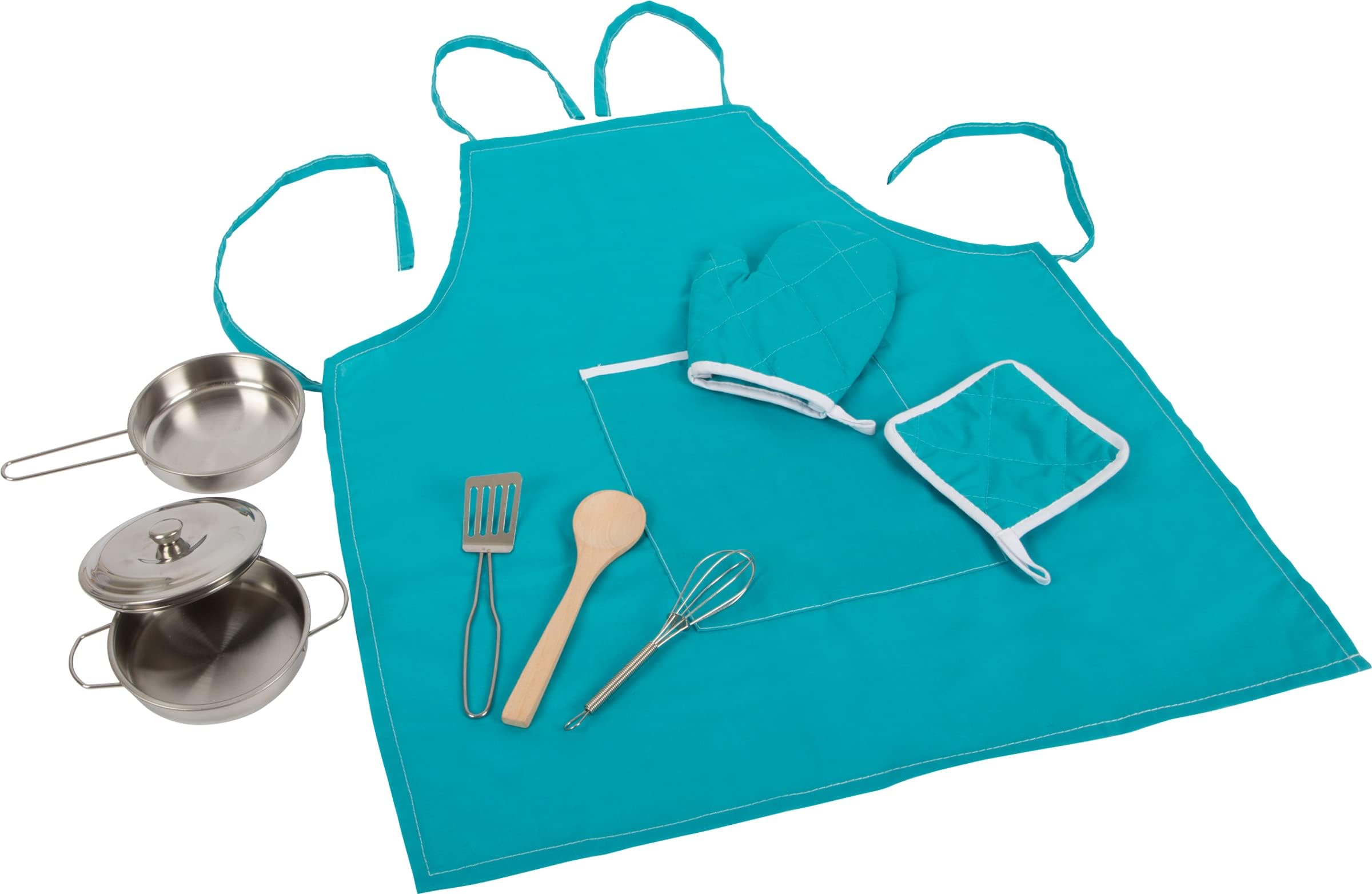 smallfoot set cucina gioco in legno con grembiule 9 pezzi