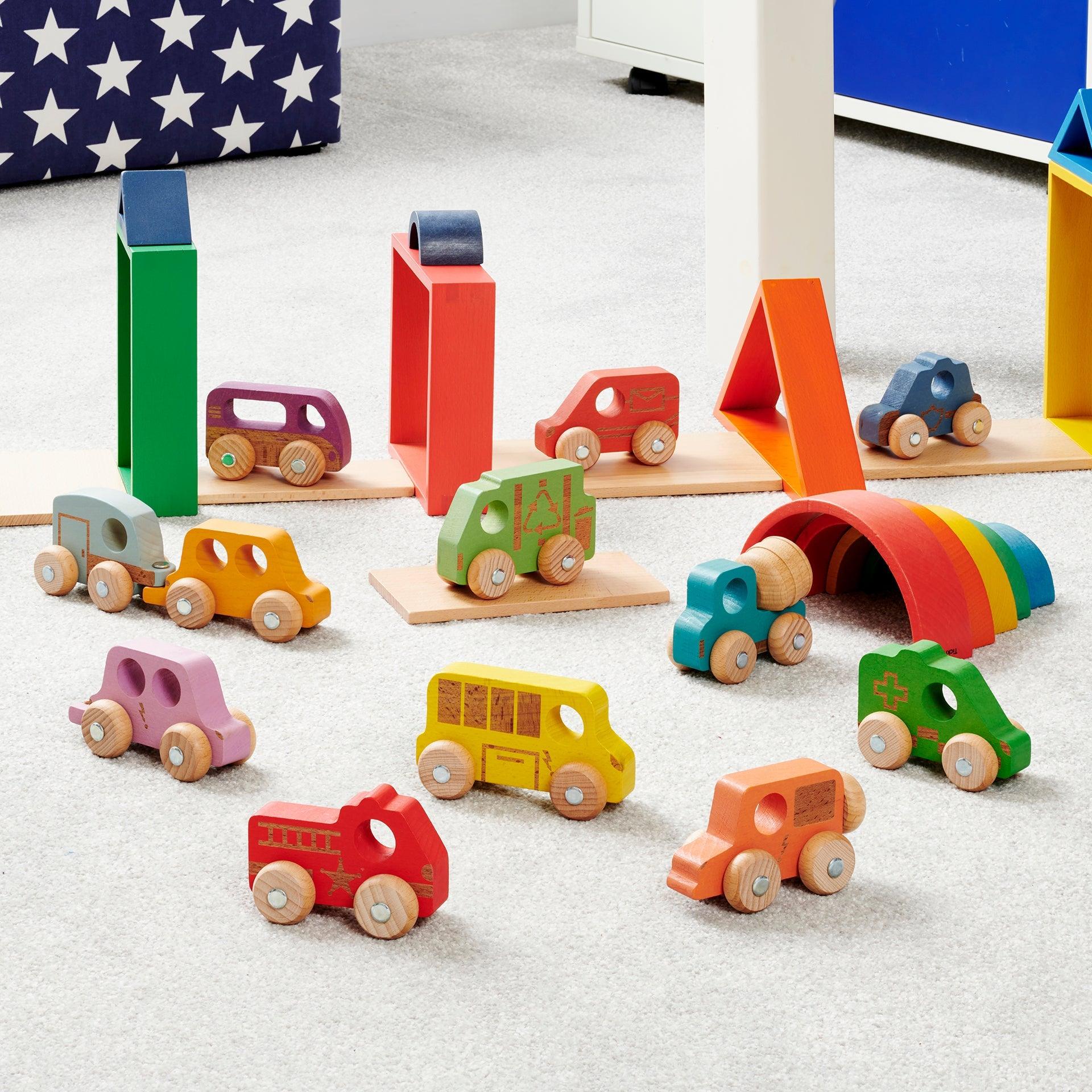 Tickit Rainbow Vehicles veicoli legno 12pz