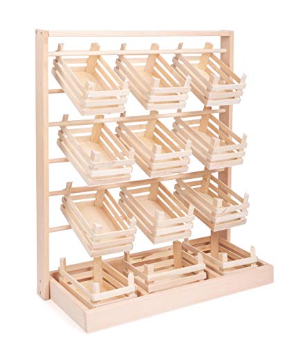smallfoot bancone negozio giocattolo 12 cassette legno