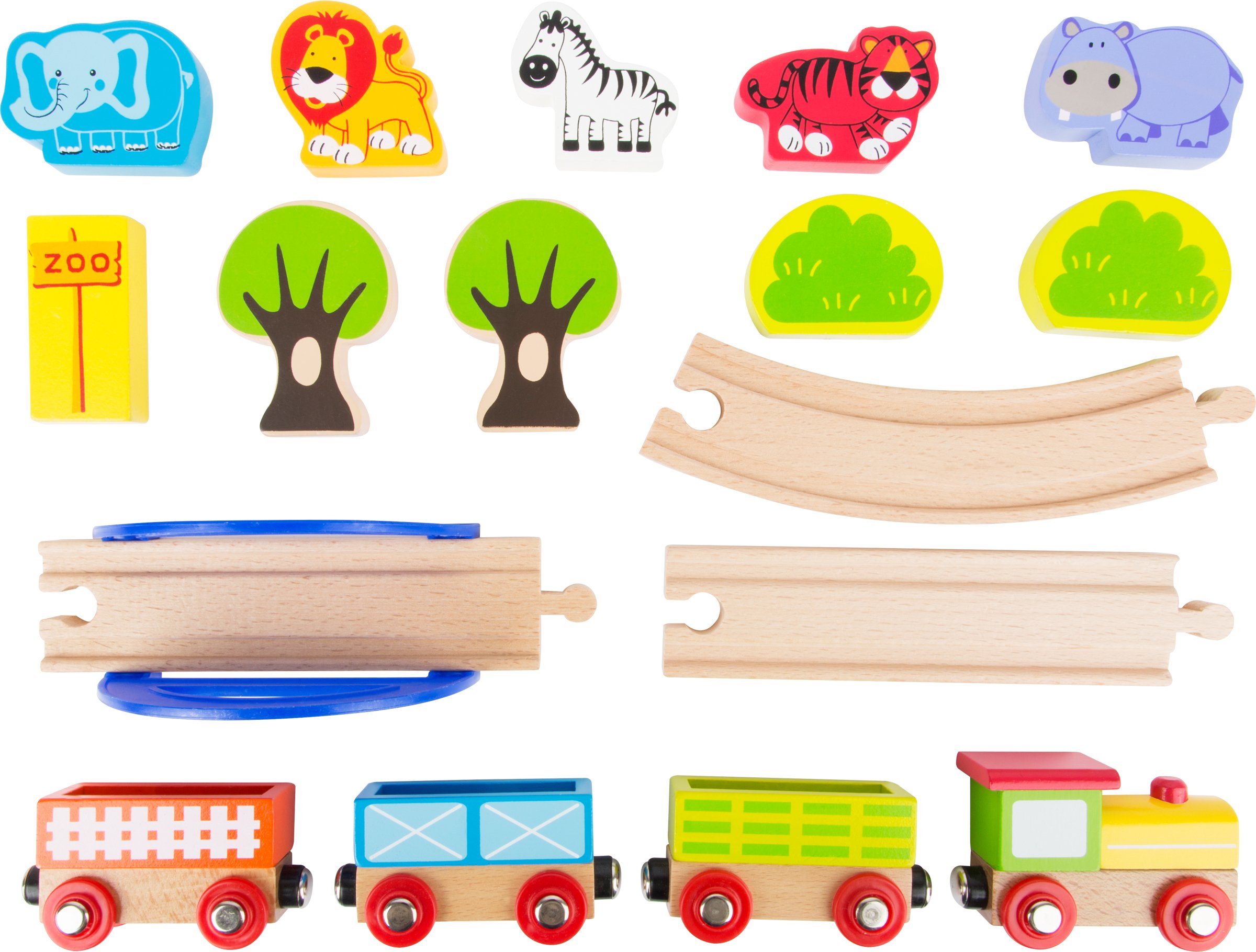smallfoot 10504 trenino in legno zoo con animali