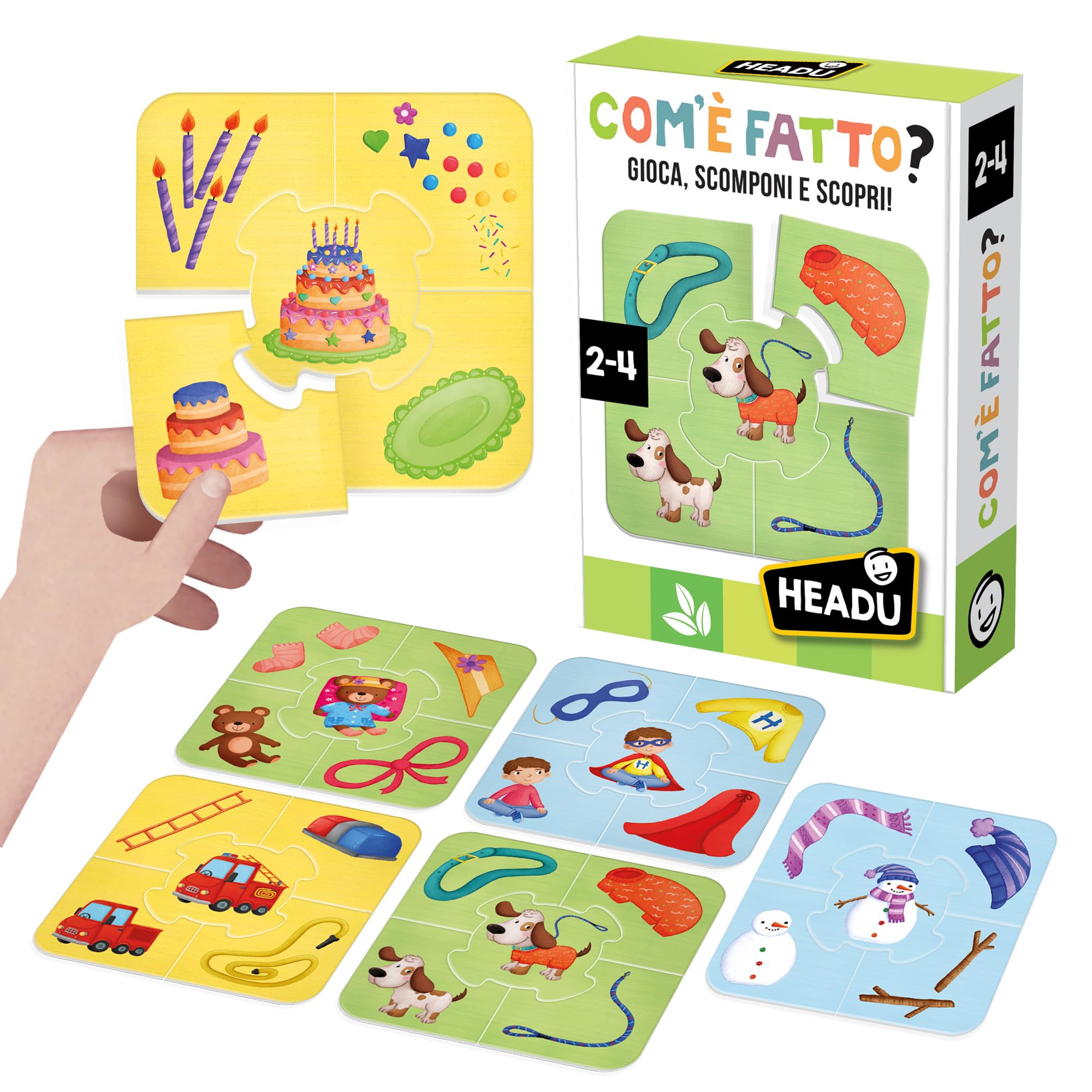Headu Com'È Fatto IT54921 puzzle educativo 2-4 anni 6 soggetti