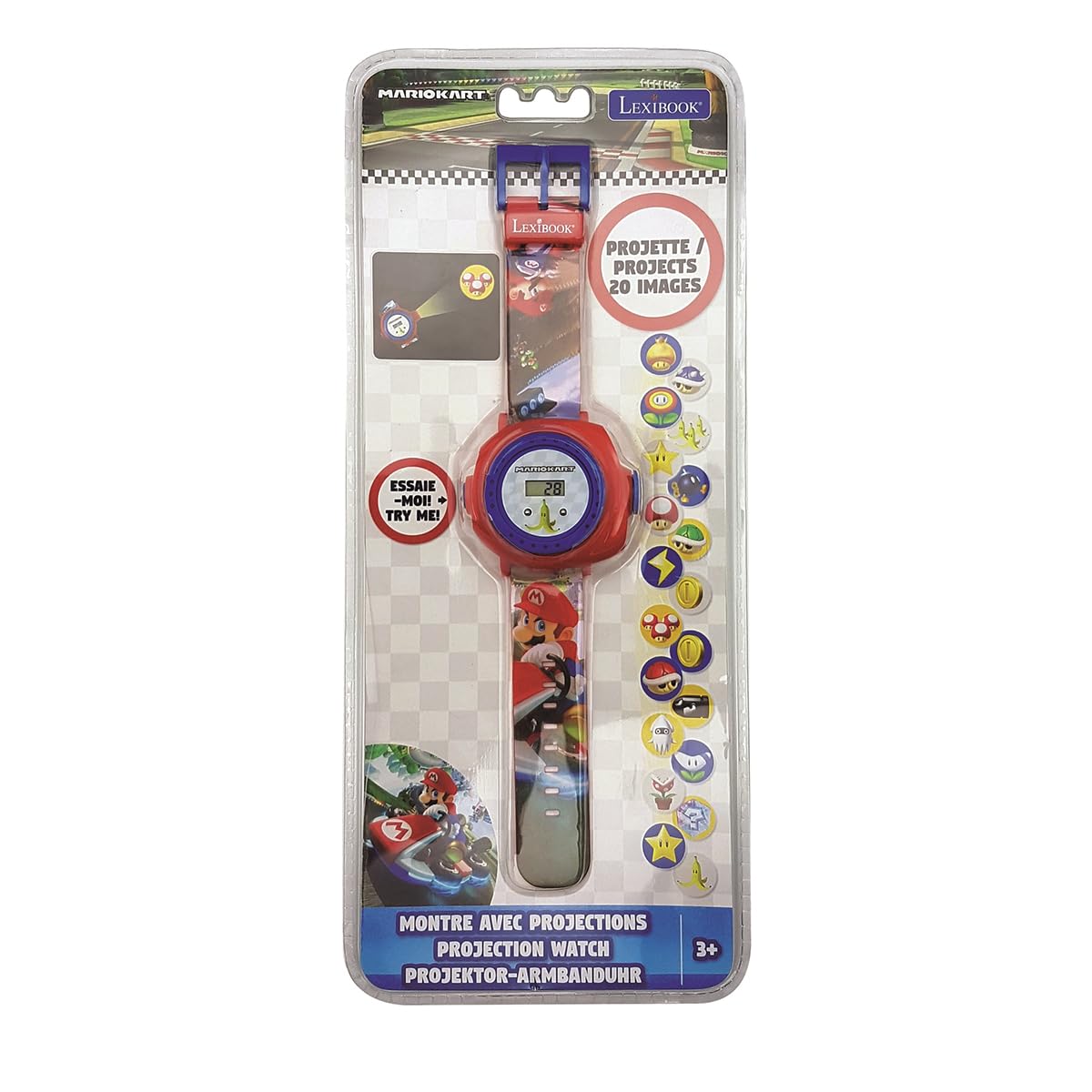 Lexibook Mario Kart DMW050NILXB orologio proiezione rosso/blu