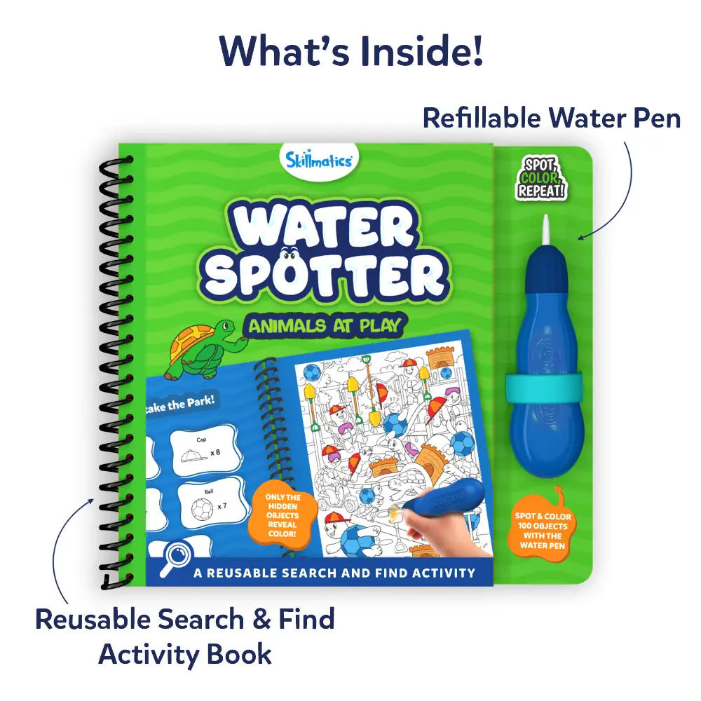 Skillmatics Water Spotter Animals at Play libro acqua 4-8 anni