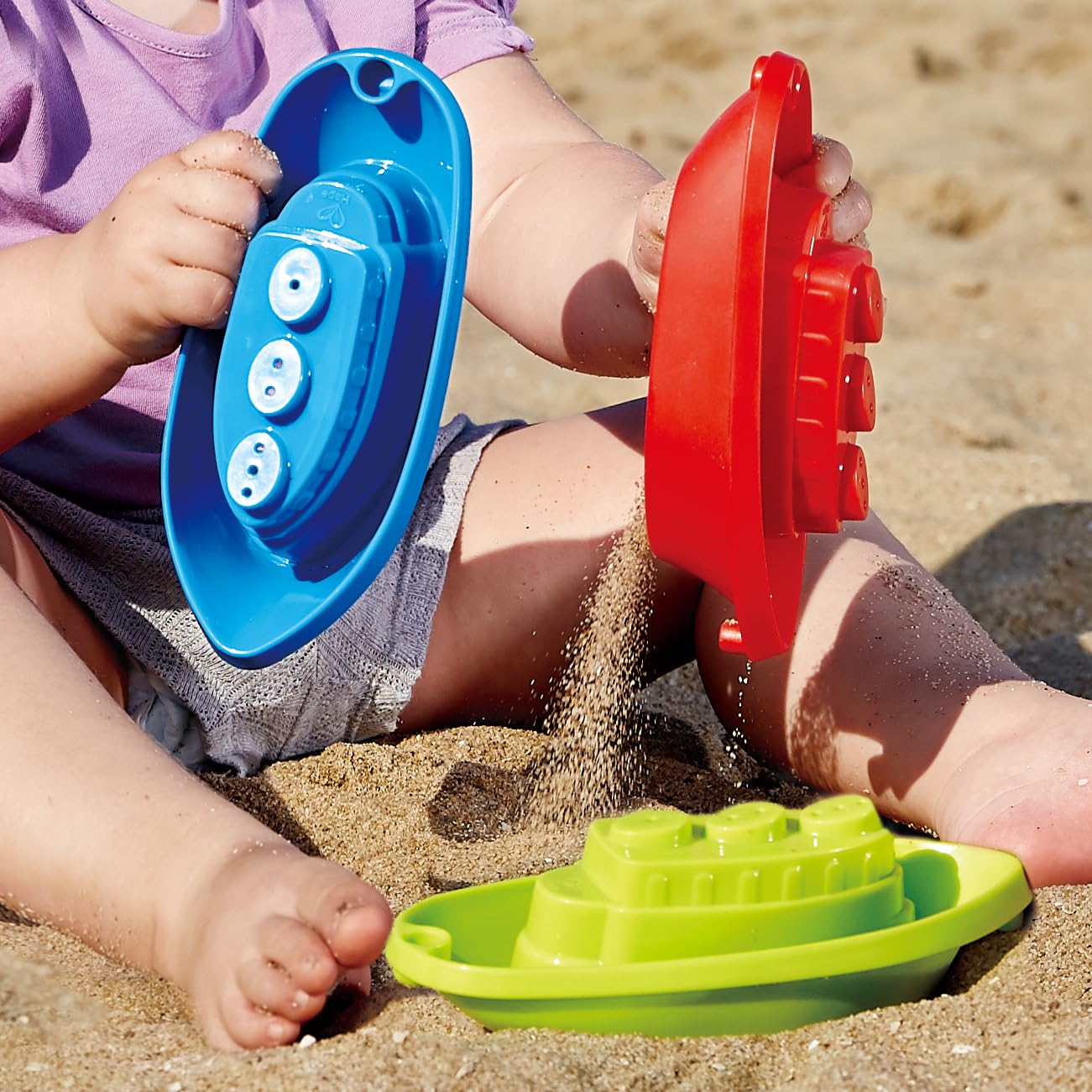 Hape Barchette Impilabili Gioco Spiaggia 18 Mesi 3 Pezzi