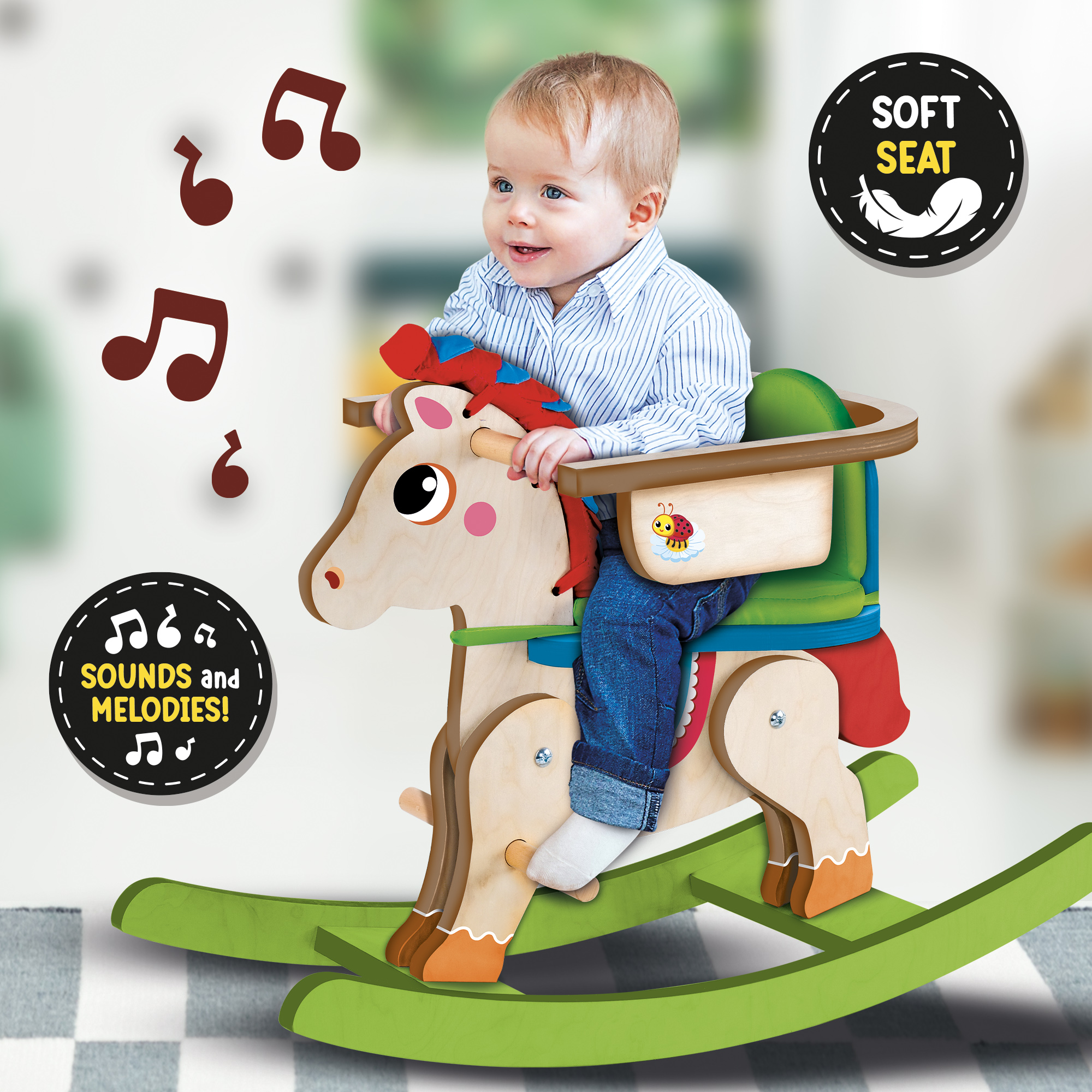 Lisciani Montessori Wood My Baby Pony cavallo dondolo legno