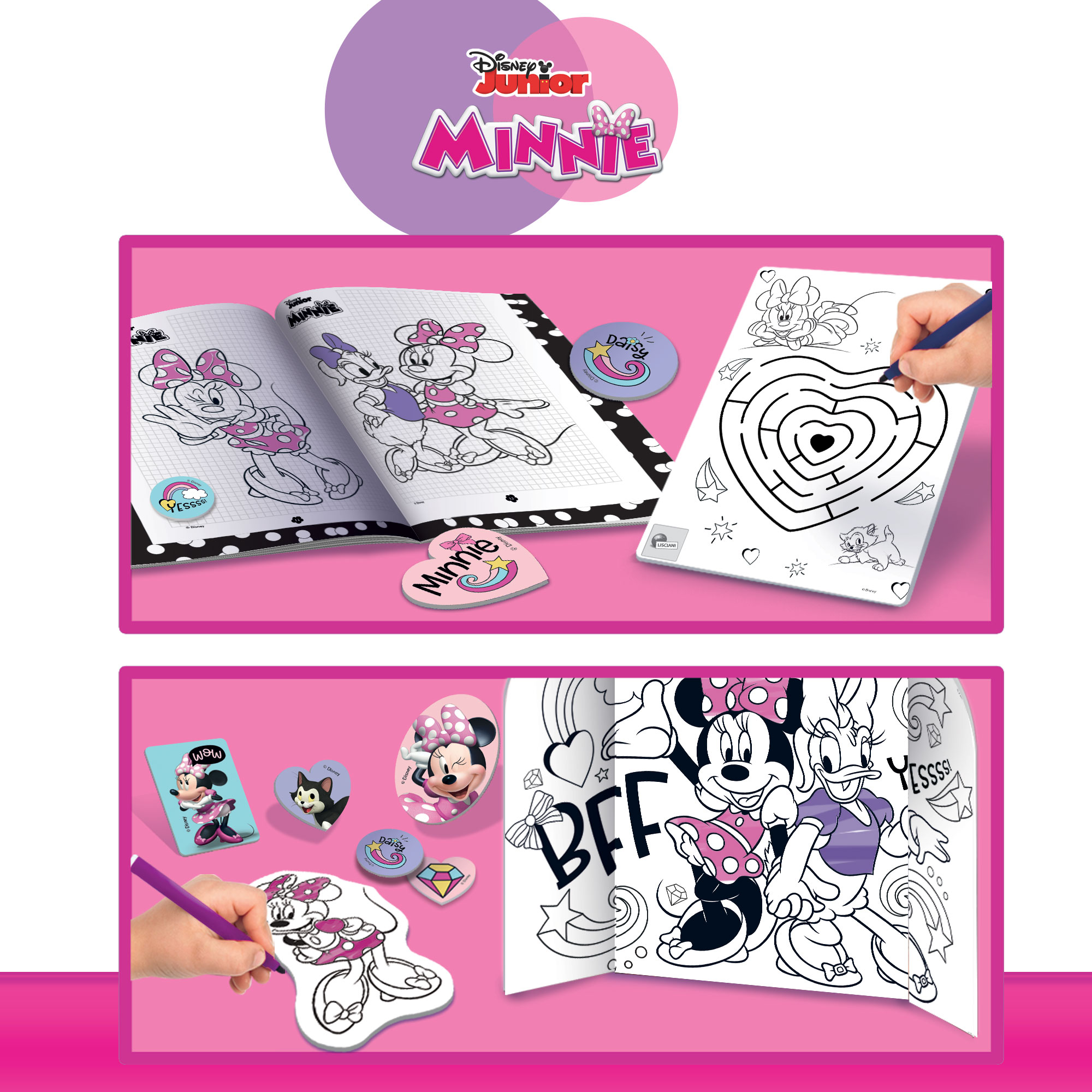 Lisciani Minnie Zainetto Colouring Drawing School set disegno