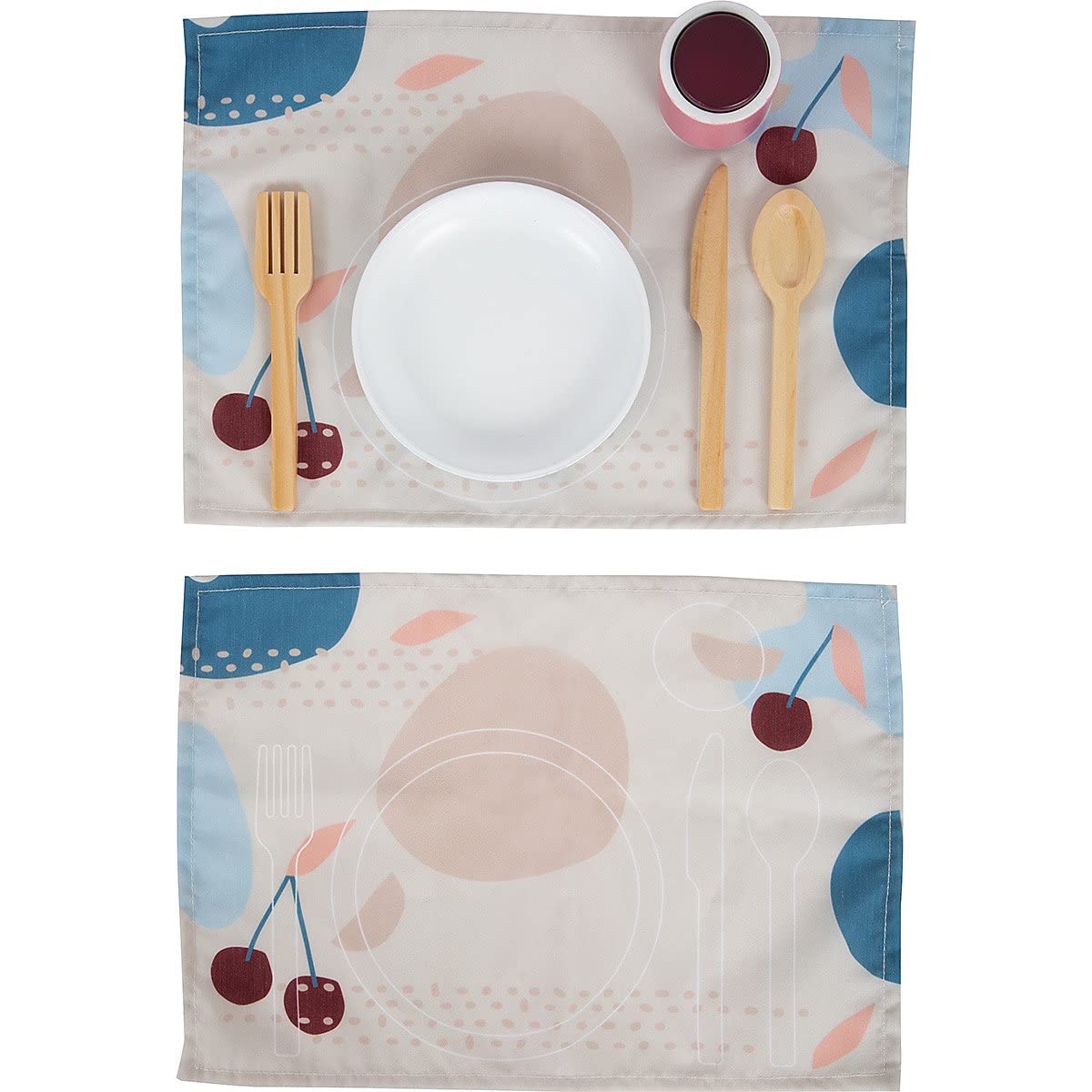 smallfoot Tasty set stoviglie legno per 2 persone blu
