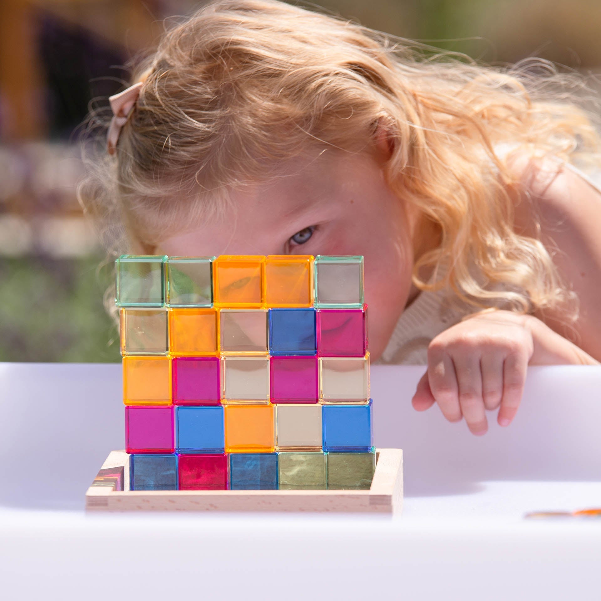 Tickit Gem Cube Mirror Tray vassoio 25 gemme traslucide