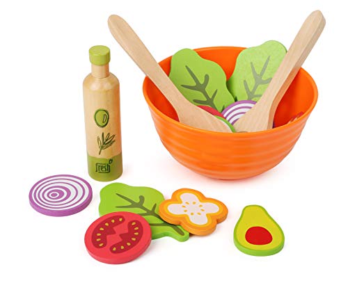 smallfoot Insalata set gioco cucina legno con ciotola