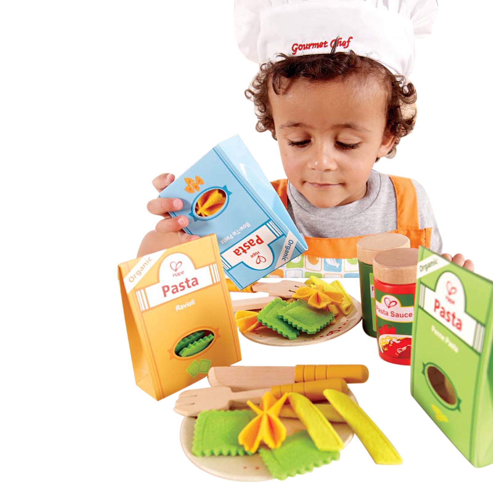 Hape E3125 Pasta e Condimenti set cucina bambini 3 anni