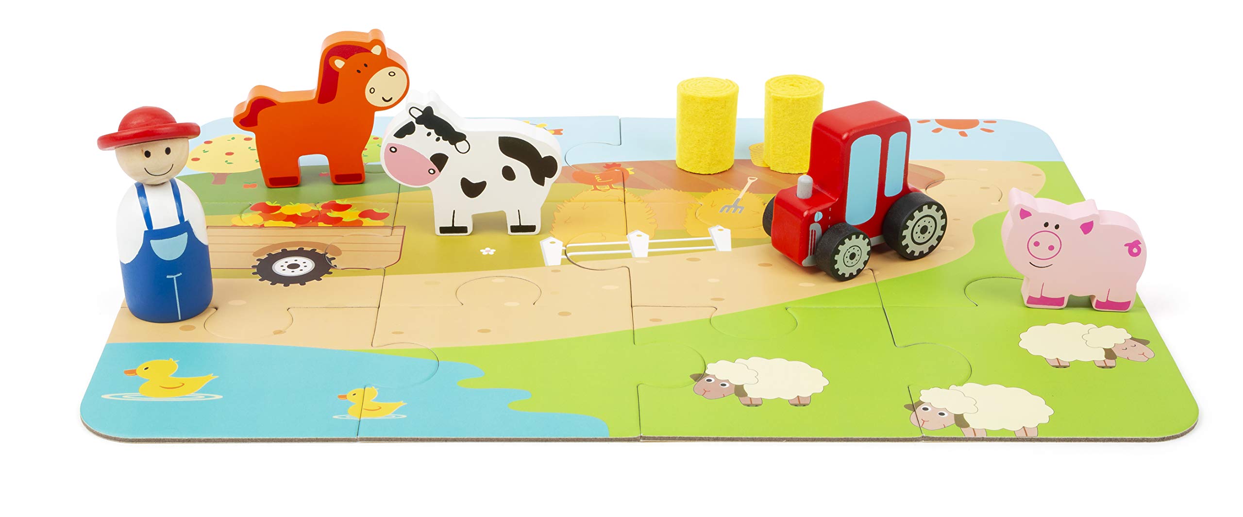 smallfoot 11360 fattoria in valigia puzzle legno 20 pezzi