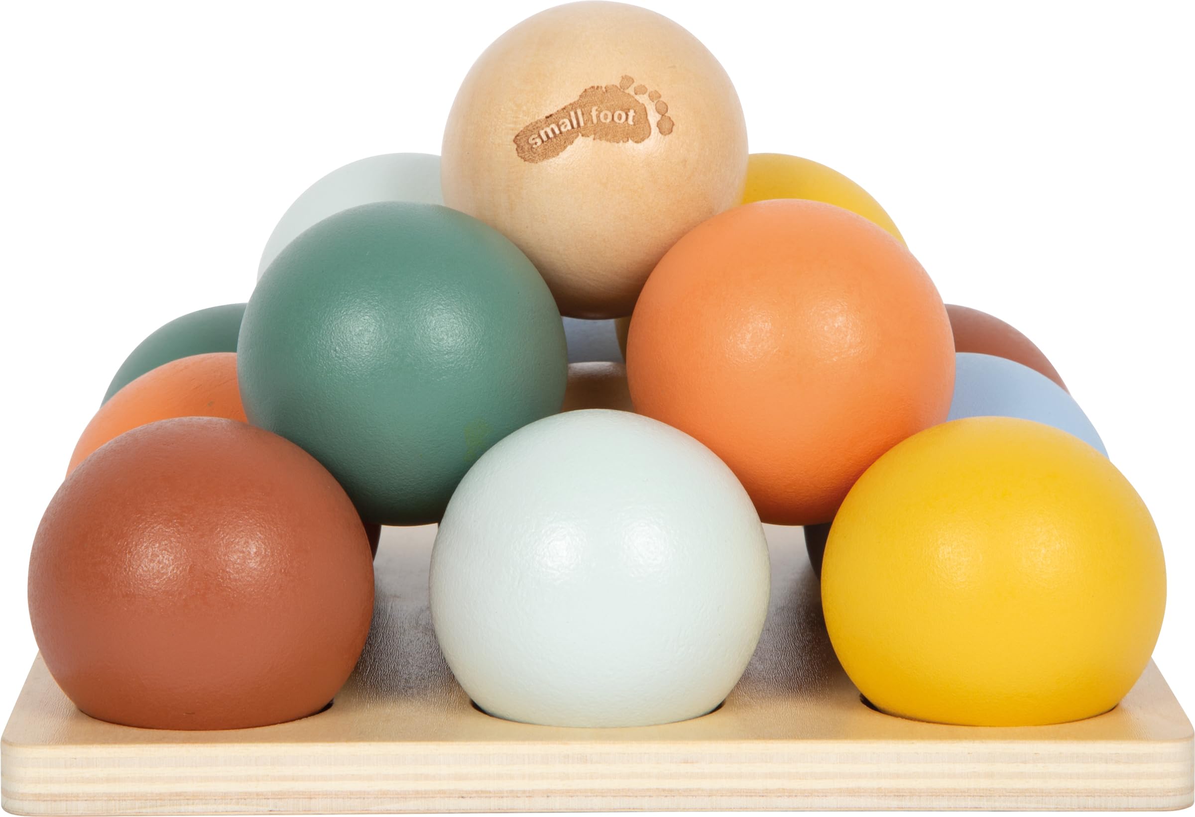 smallfoot Montessori 12815 gioco palline legno 14 pezzi