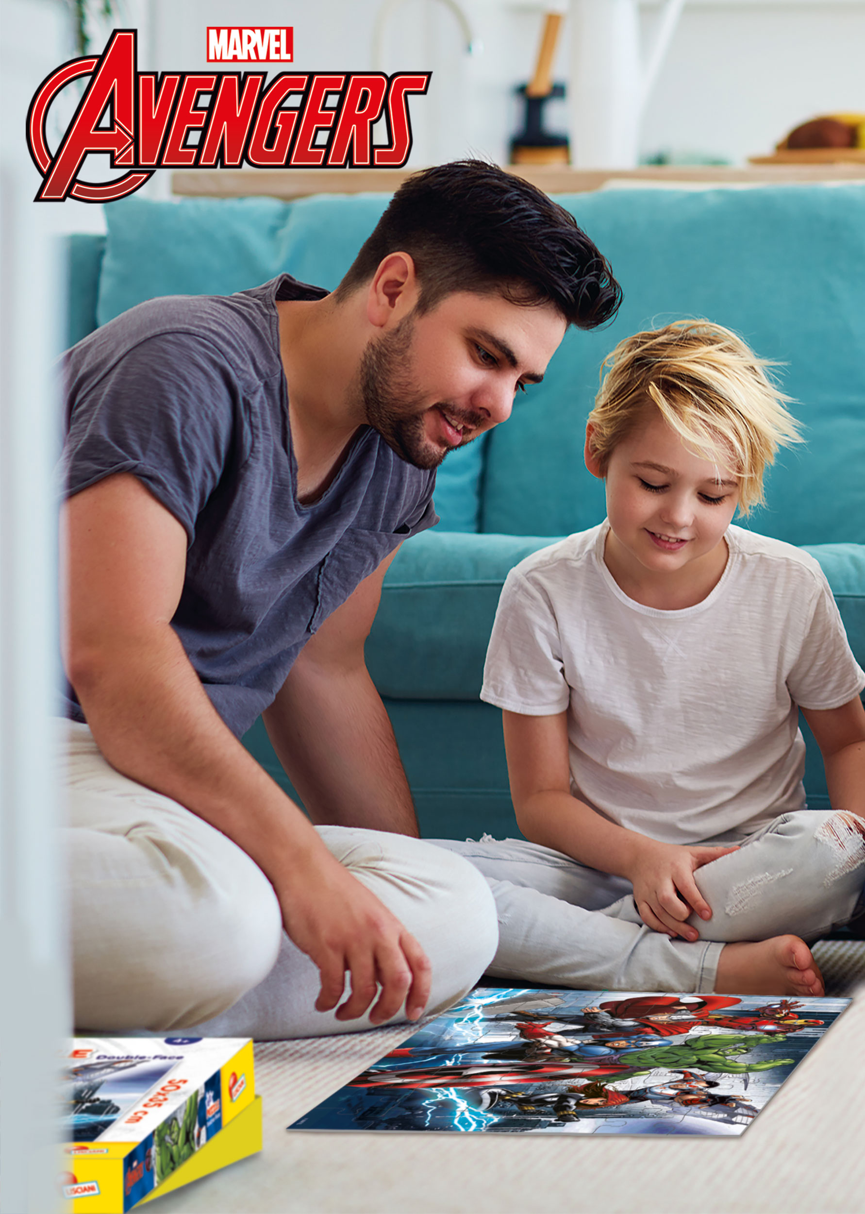 Lisciani Marvel Plus 60 Avengers puzzle bambini bifacciale