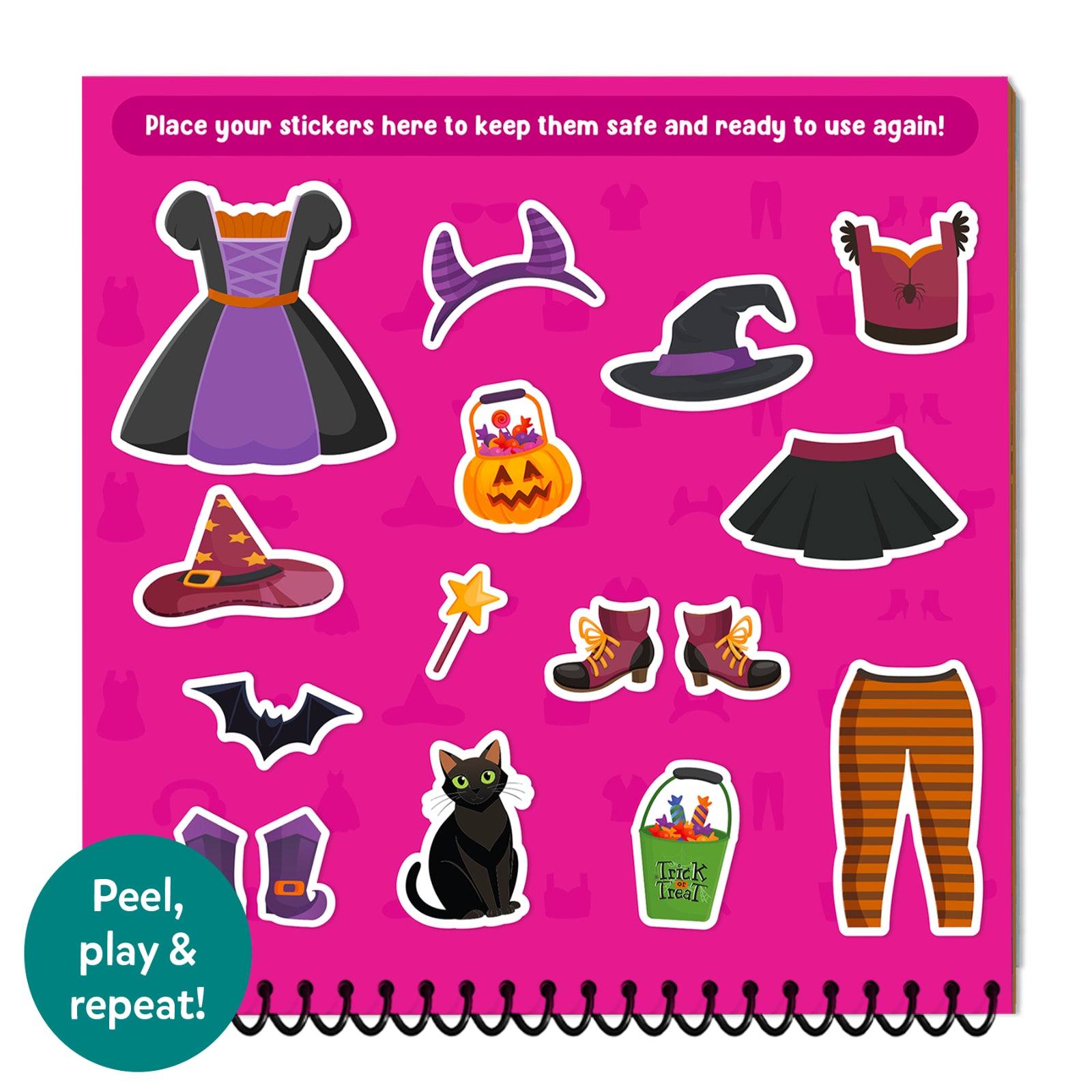 Skillmatics Peelies Dress Up libro sticker riutilizzabili