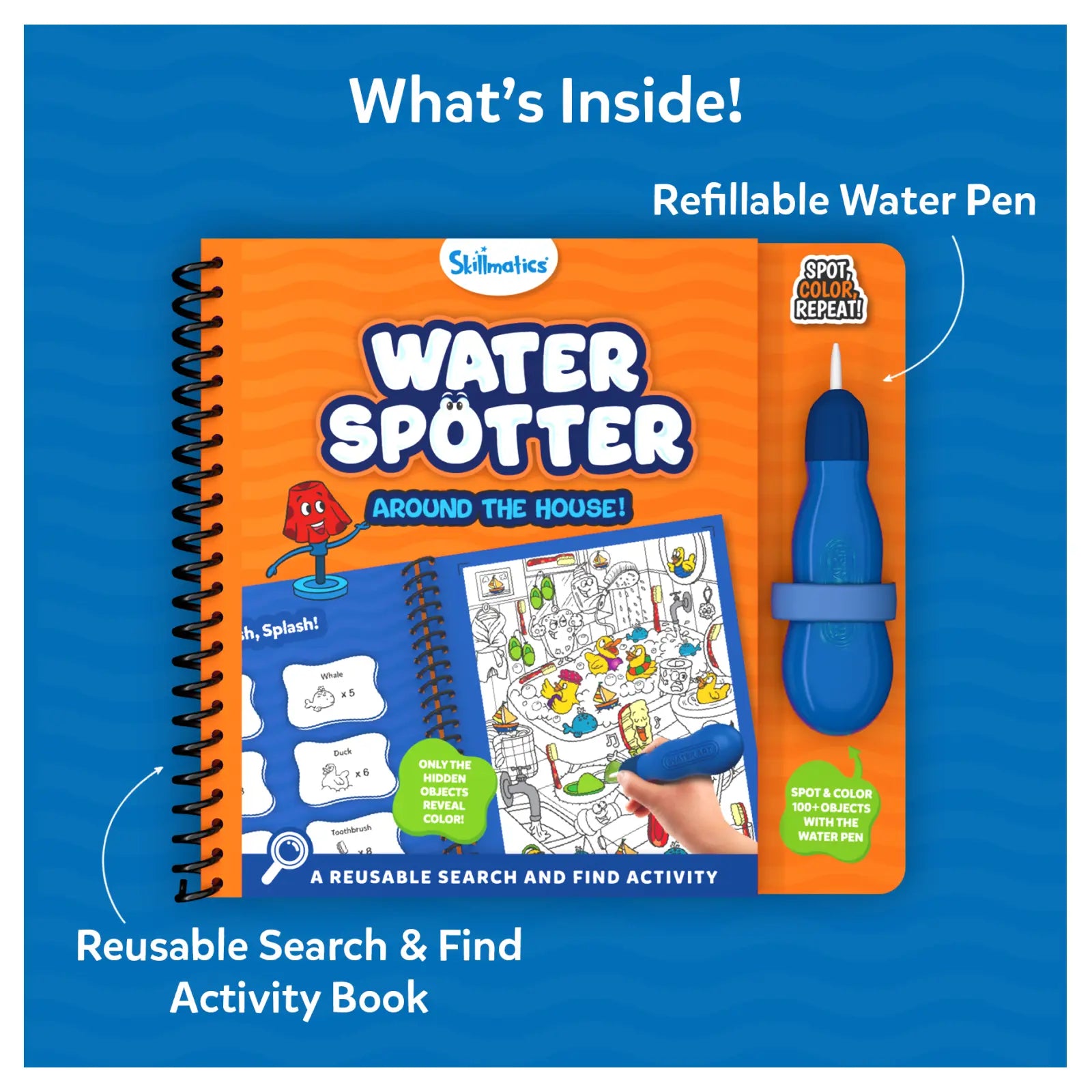 Skillmatics Seek & Splash Around the House libro acqua 4-8 anni