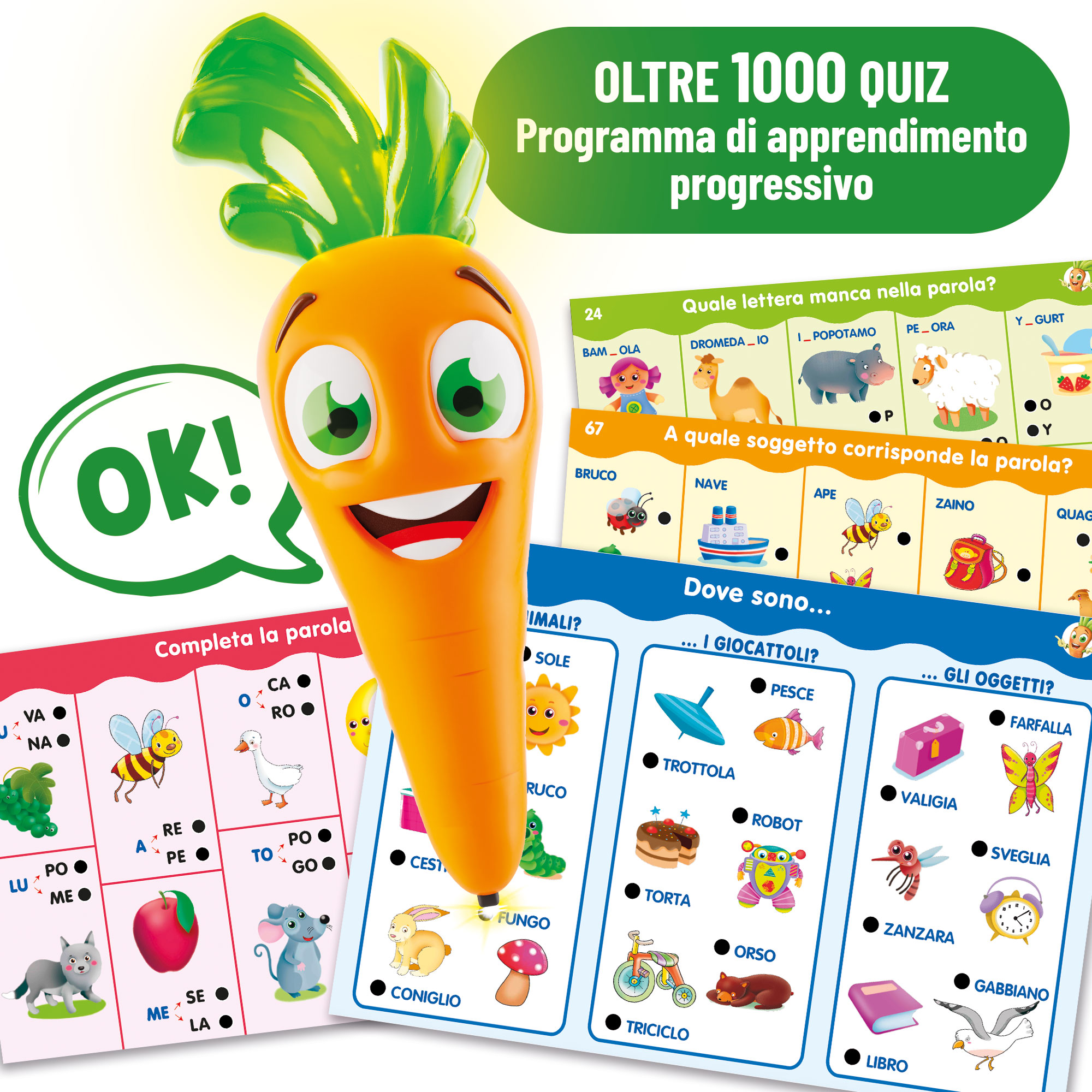 Lisciani Carotina Penna Parlante 1000 Domande gioco quiz
