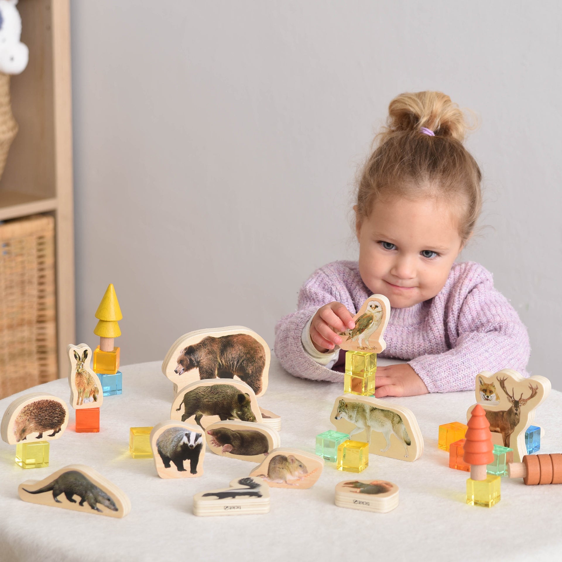 Tickit Wooden Forest Animal Blocks blocchi 15 pezzi foresta